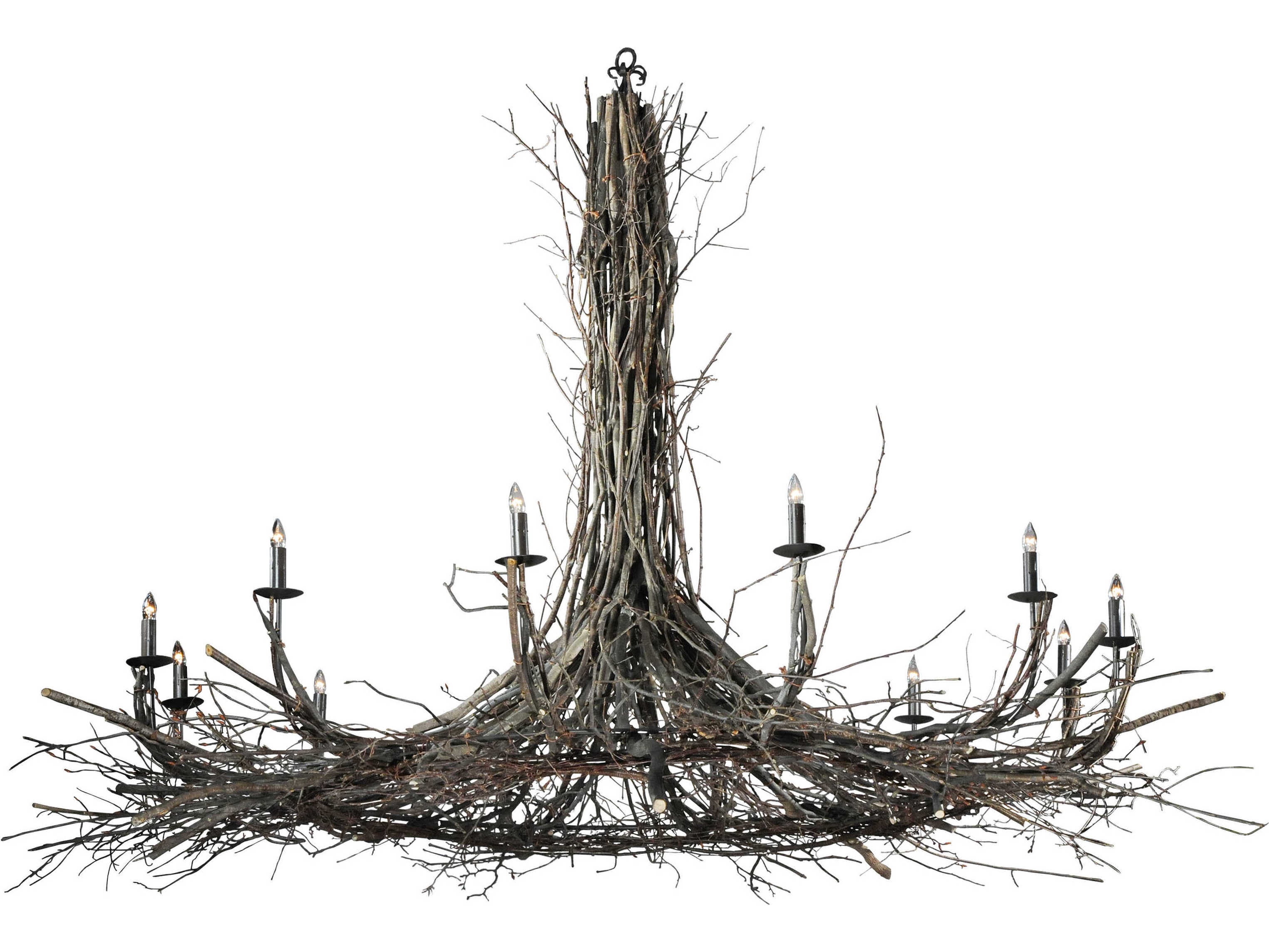 Meyda Twigs 12-Light Brown Candelabra Chandelier