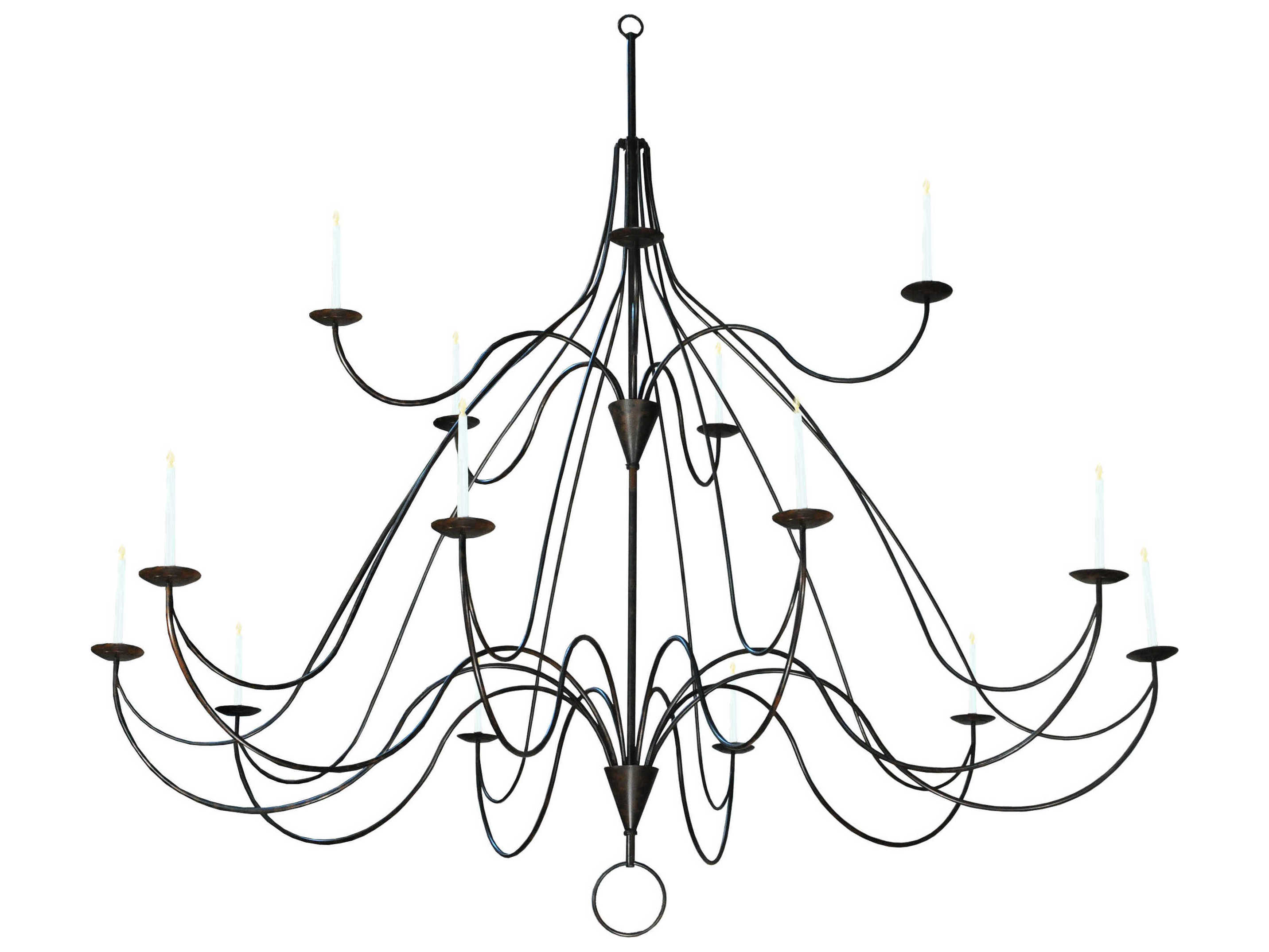 Meyda Rustic 15-Light Brown Candelabra Tiered Chandelier