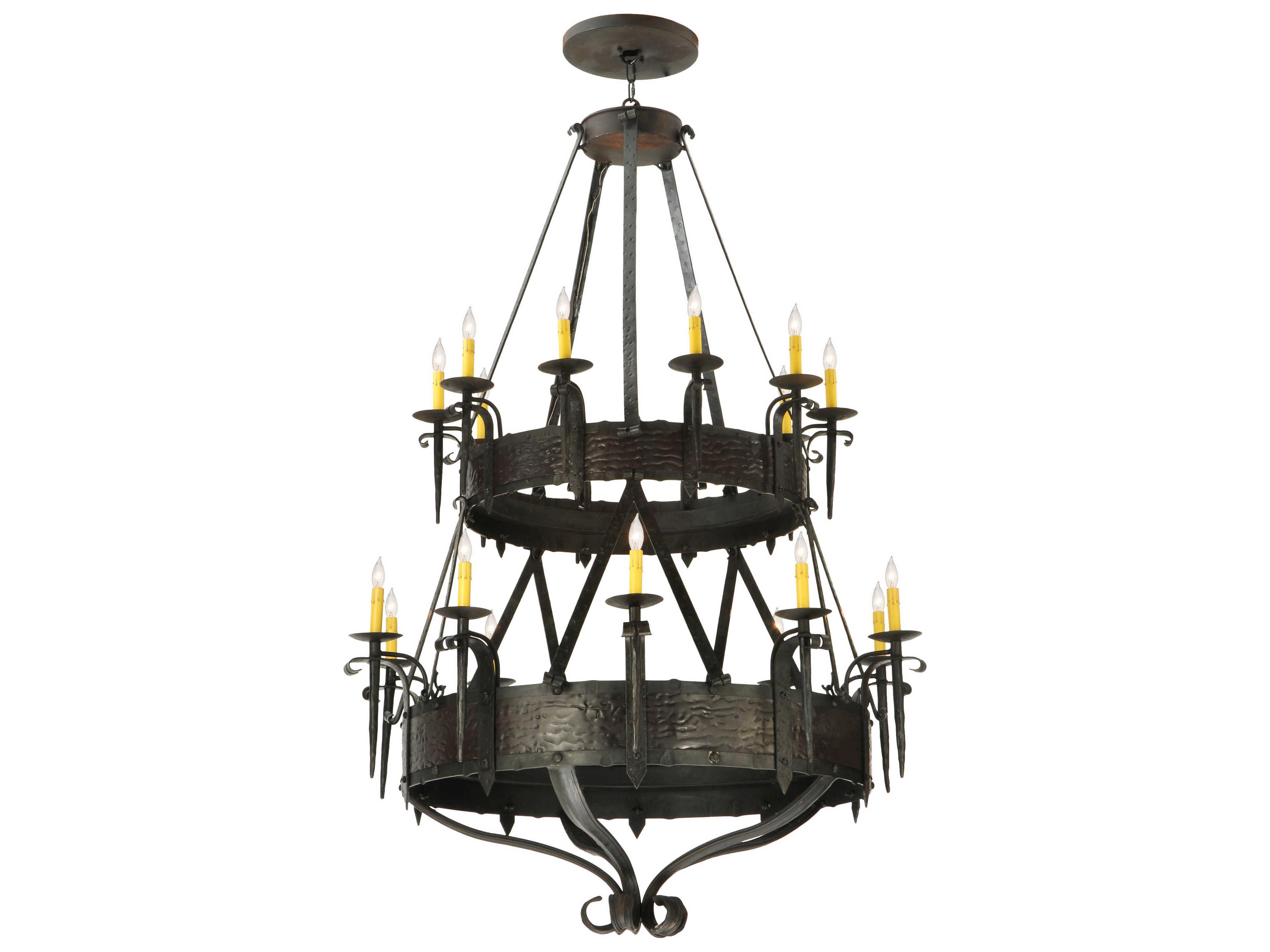 Meyda Costello 20-Light Black Candelabra Tiered Chandelier