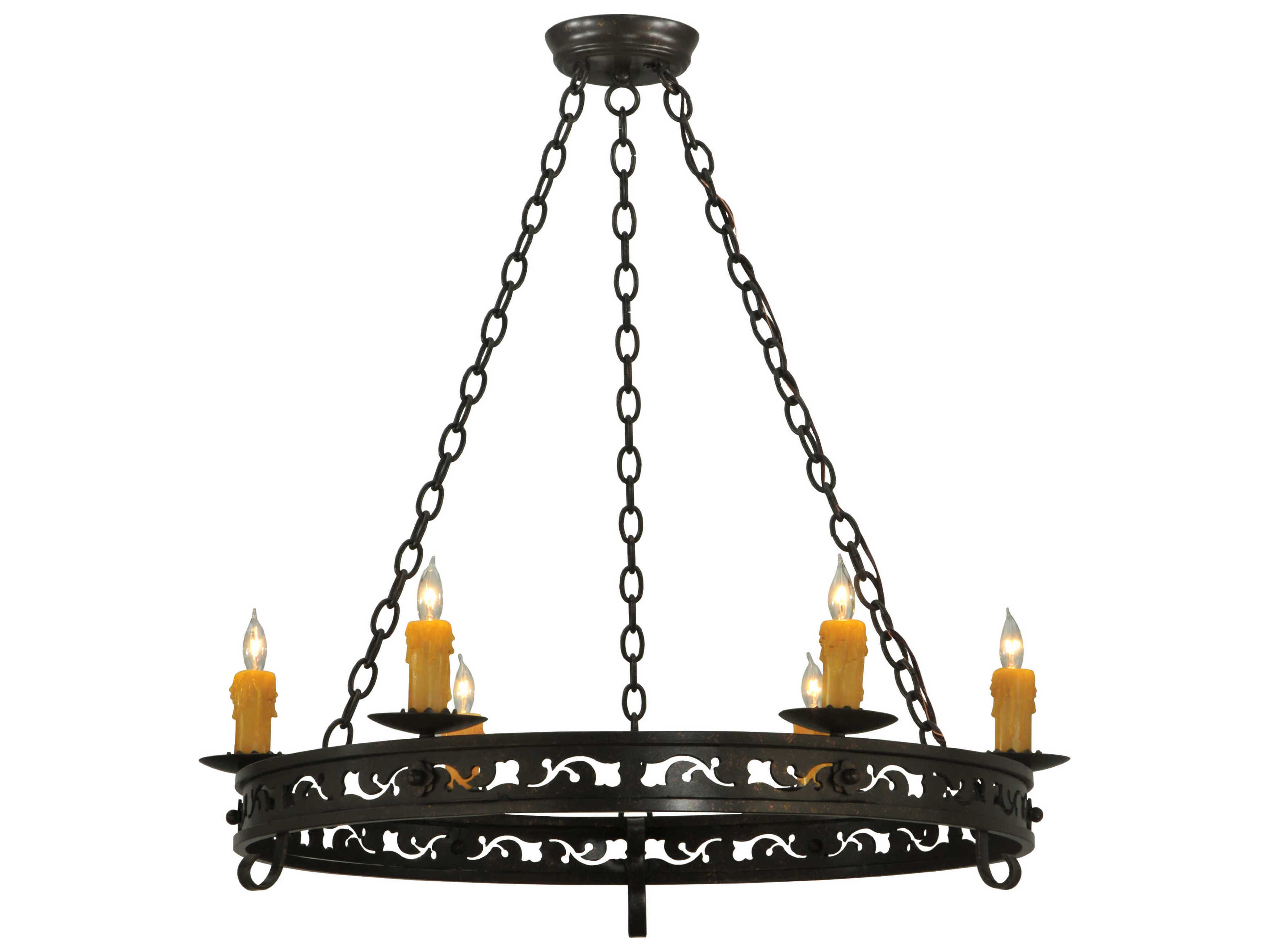 Meyda Sagebrush 6-Light Brown Candelabra Round Chandelier