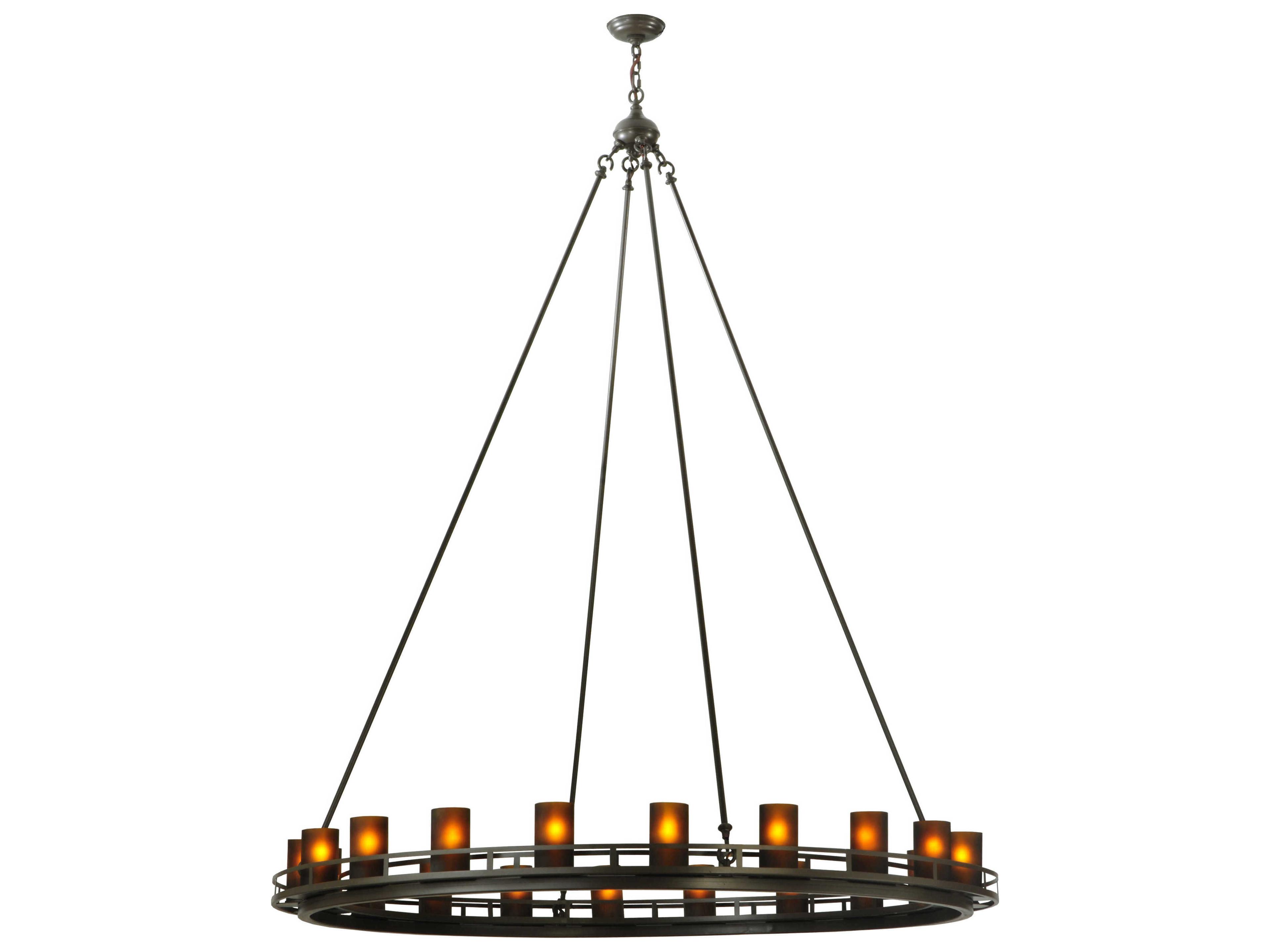 Meyda Rustic 20-Light Bronze Cylinder Round Chandelier