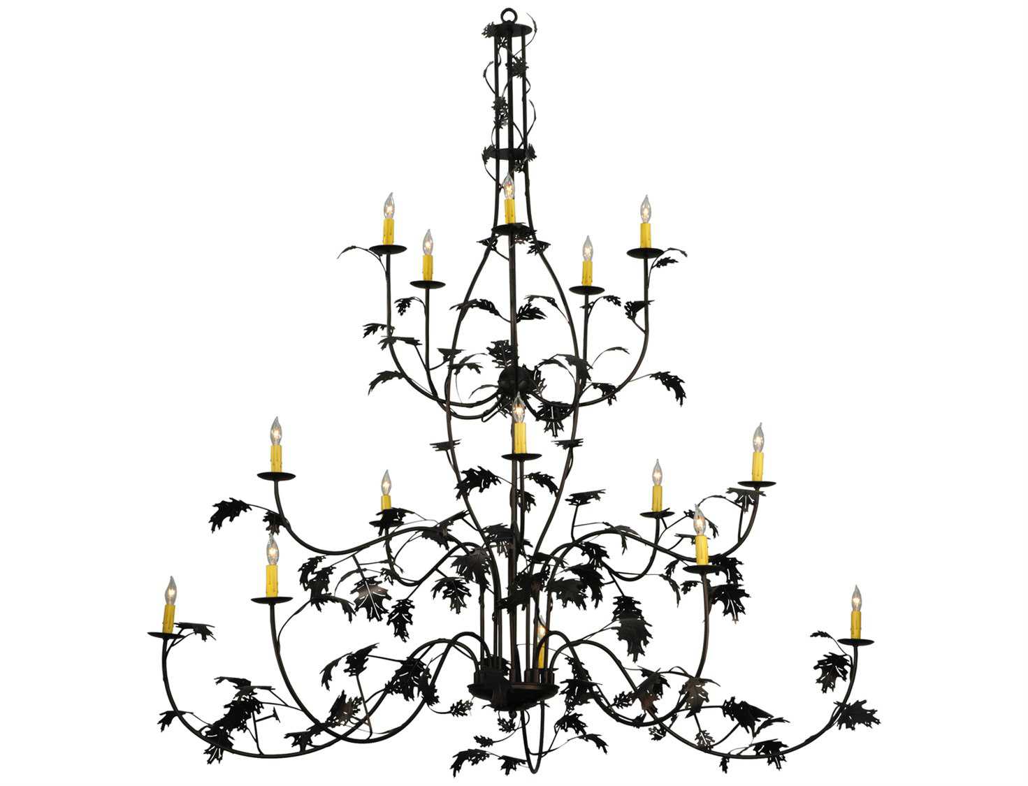 Meyda Oak Leaf 15-Light Green Chandelier