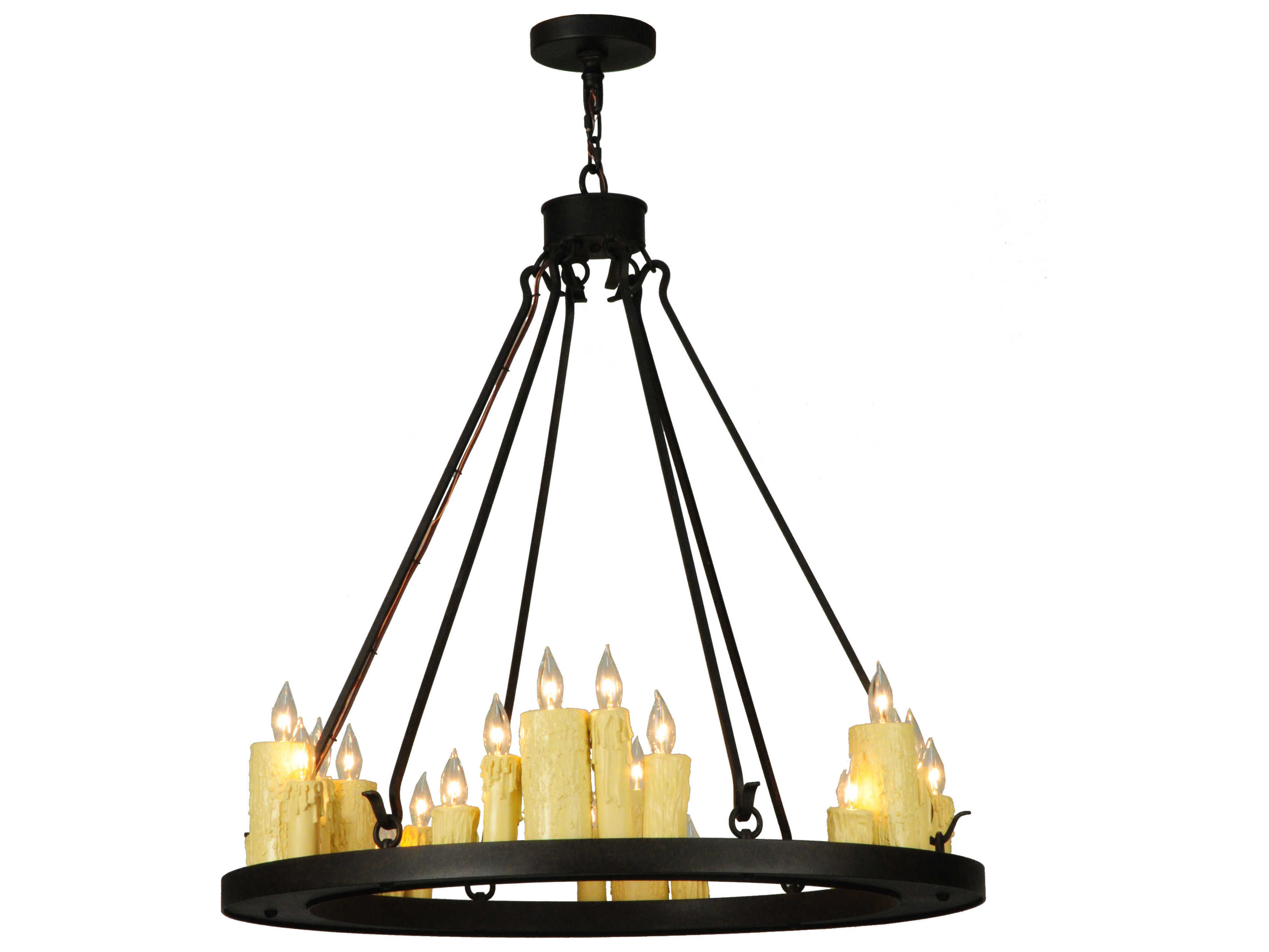Meyda Deina 4-Light Black Candelabra Round Chandelier