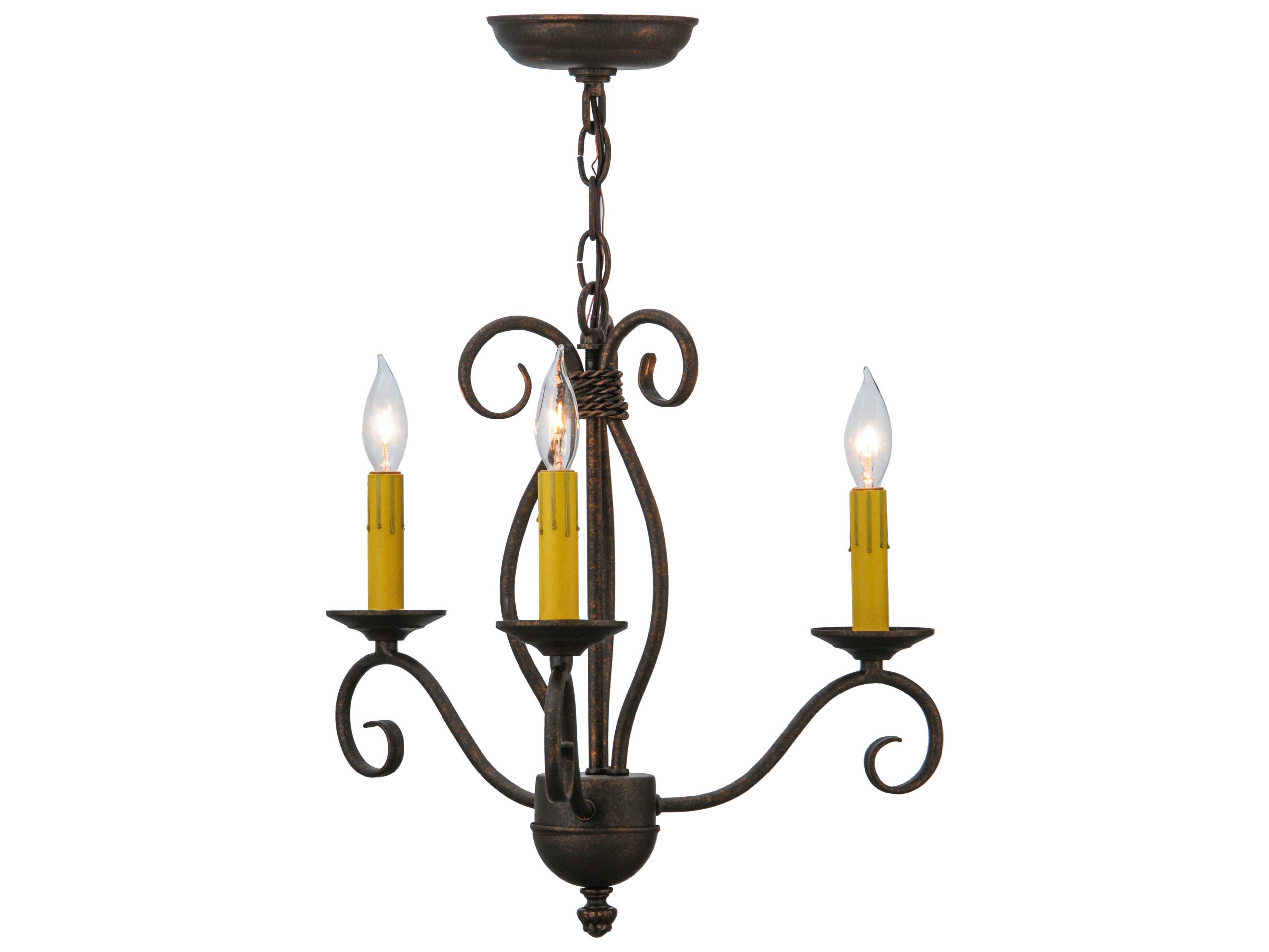 Meyda Sienna 3-Light Brown Candelabra Chandelier