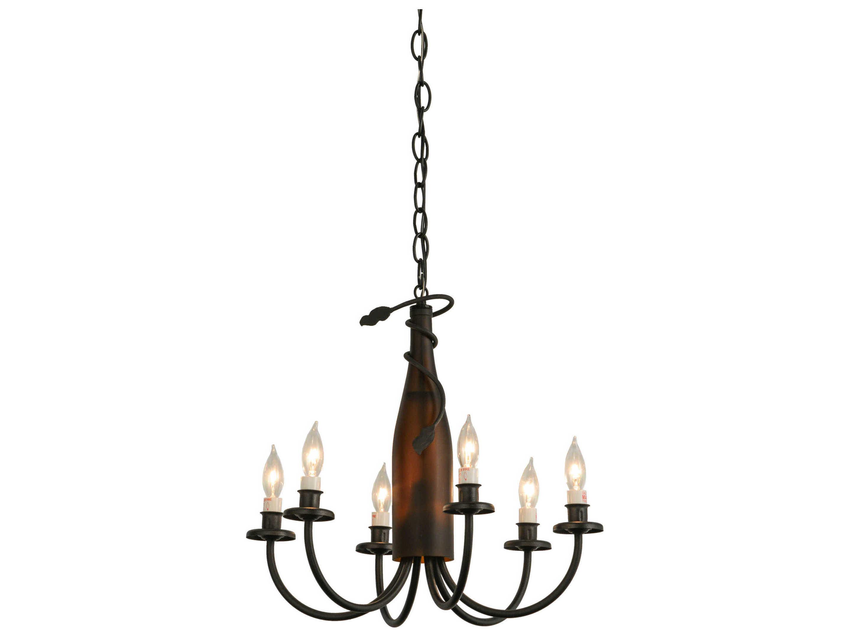Meyda Tuscan Vineyard 6-Light Black Candelabra Chandelier