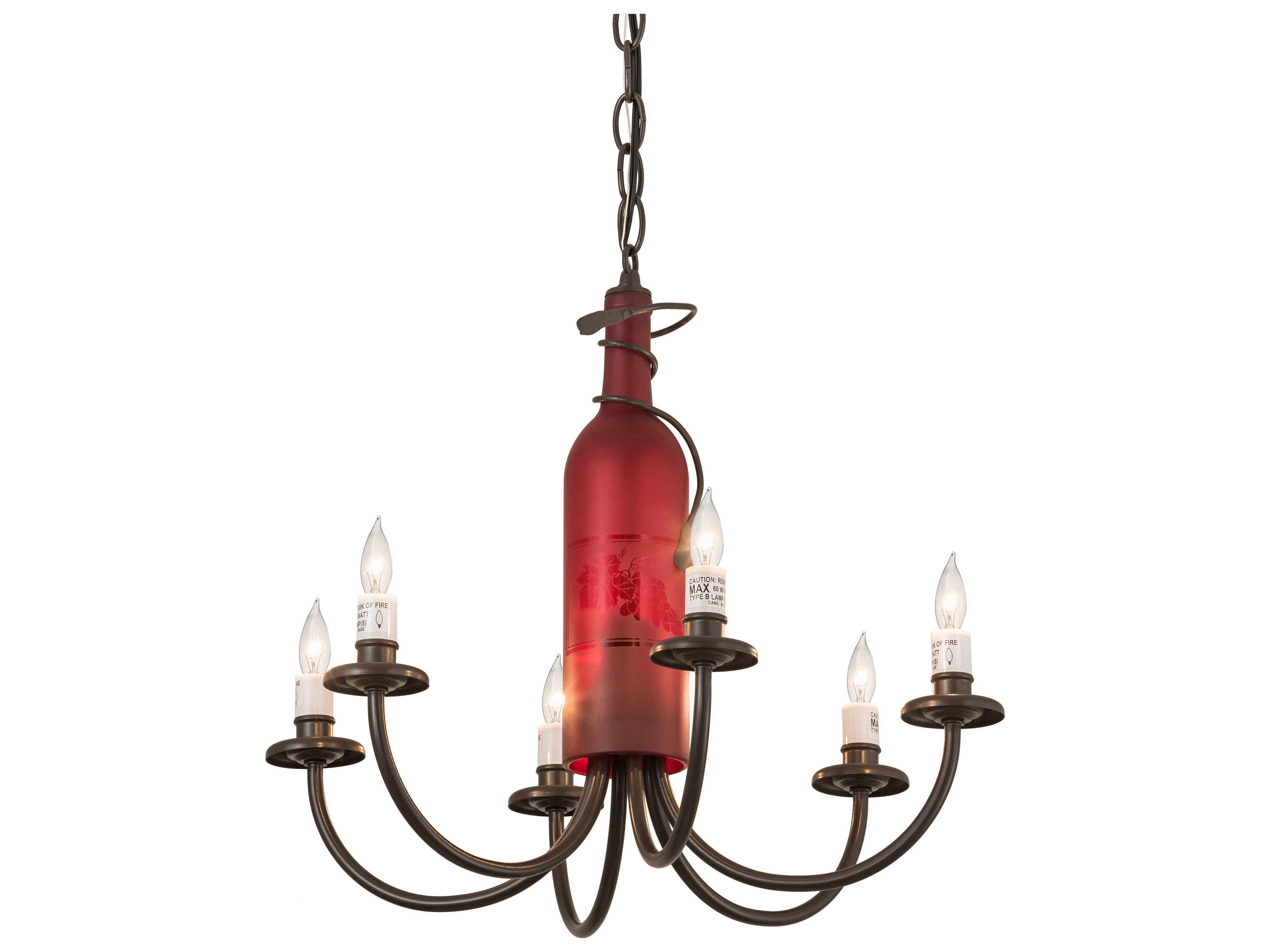 Meyda Tuscan Vineyard 6-Light Bronze Candelabra Chandelier