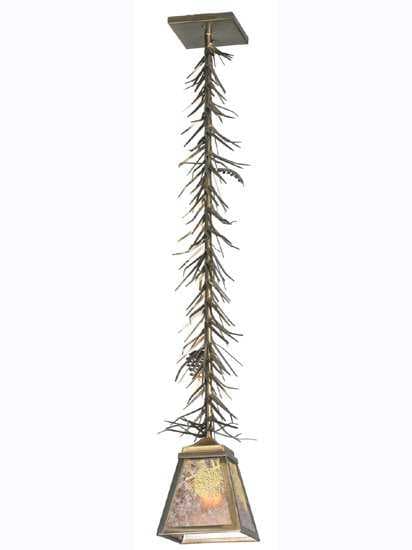 Meyda Rustic 1-Light Copper Geometric Lantern Mini Pendant