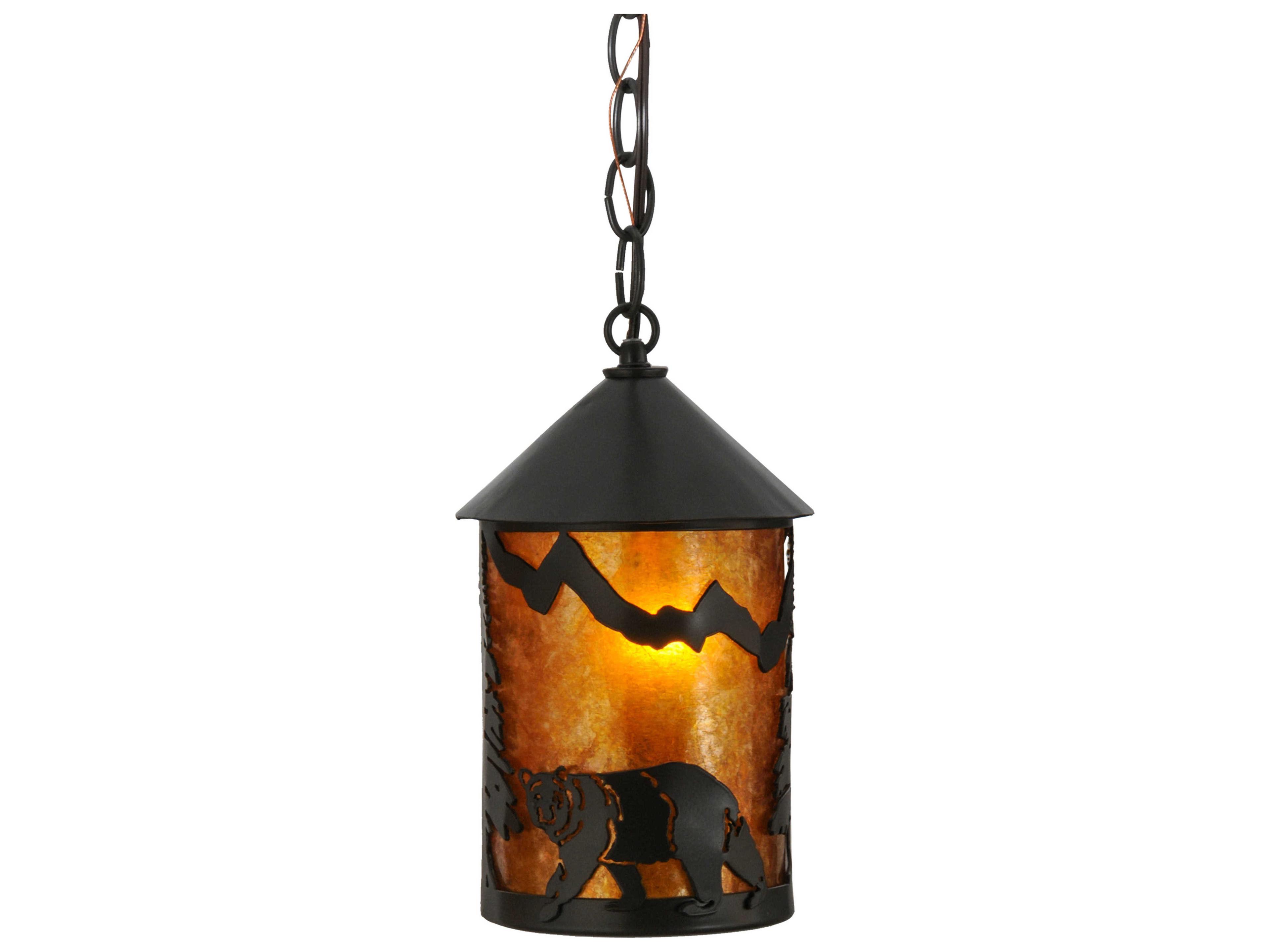 Meyda Rustic 1-Light Bronze Cylinder Mini Pendant