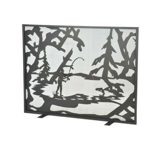 Meyda Fly Fishing Creek Fireplace Screen
