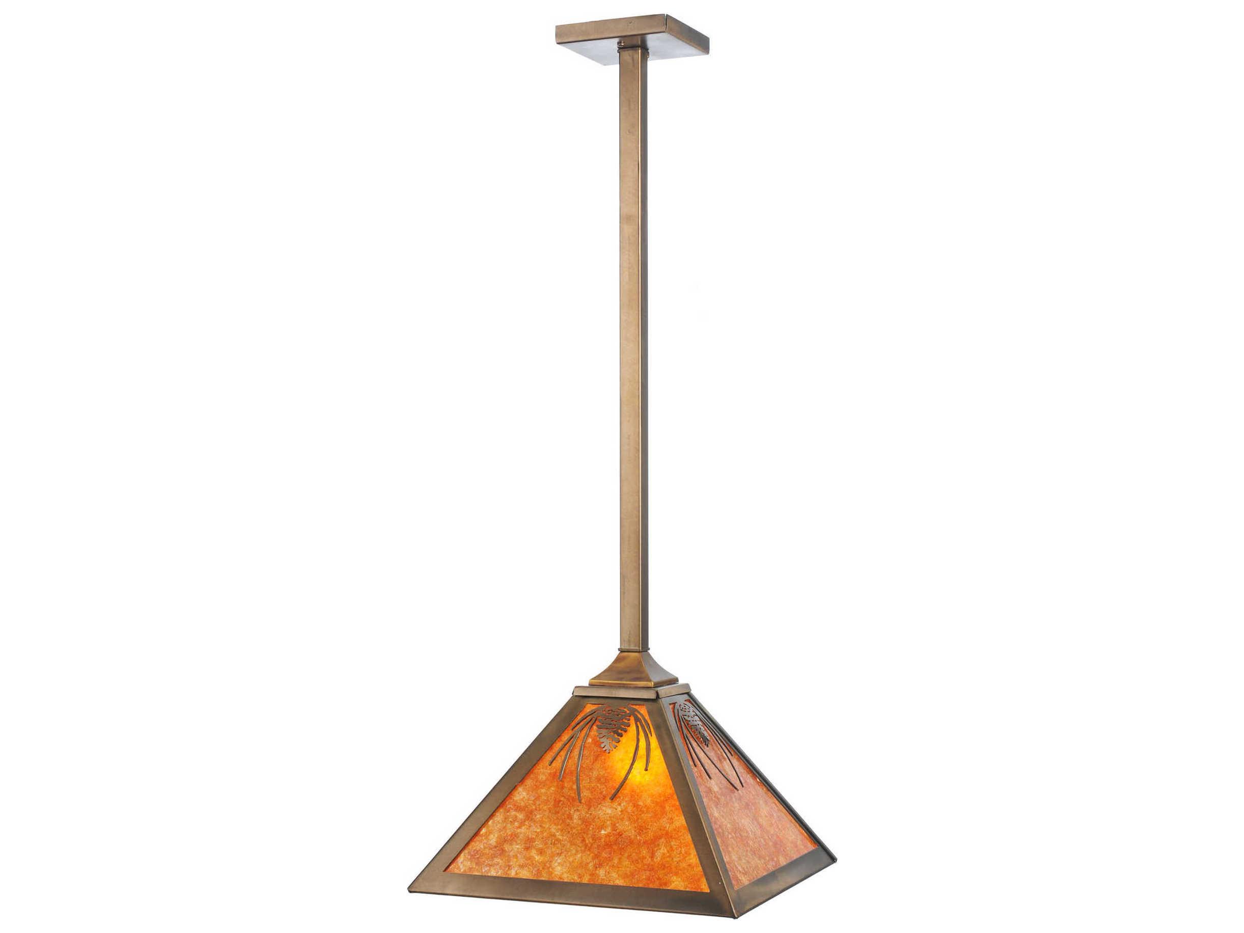 Meyda Mountain Pine 1-Light Copper Geometric Pendant