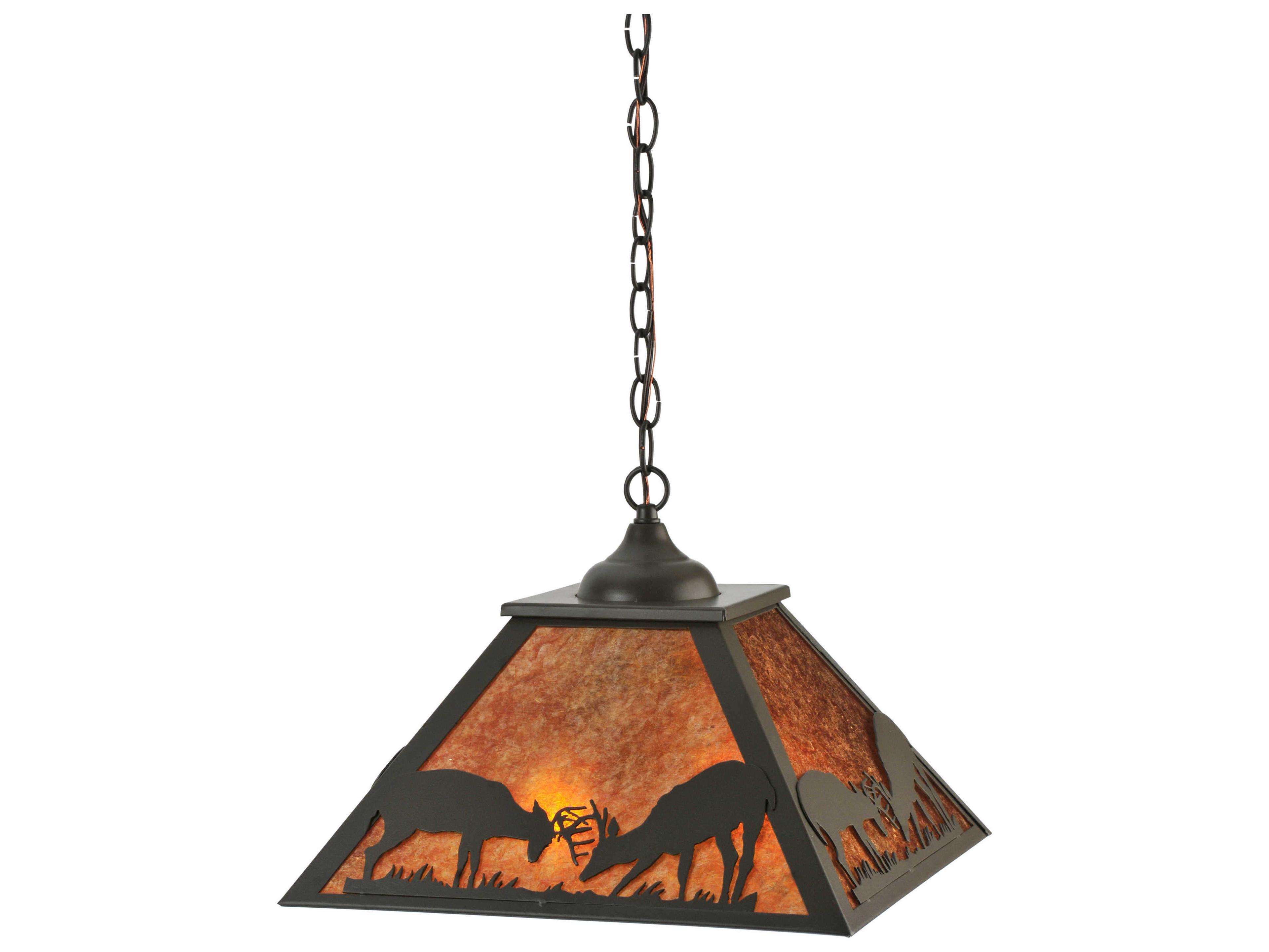 Meyda Rustic 2-Light Bronze Geometric Pendant