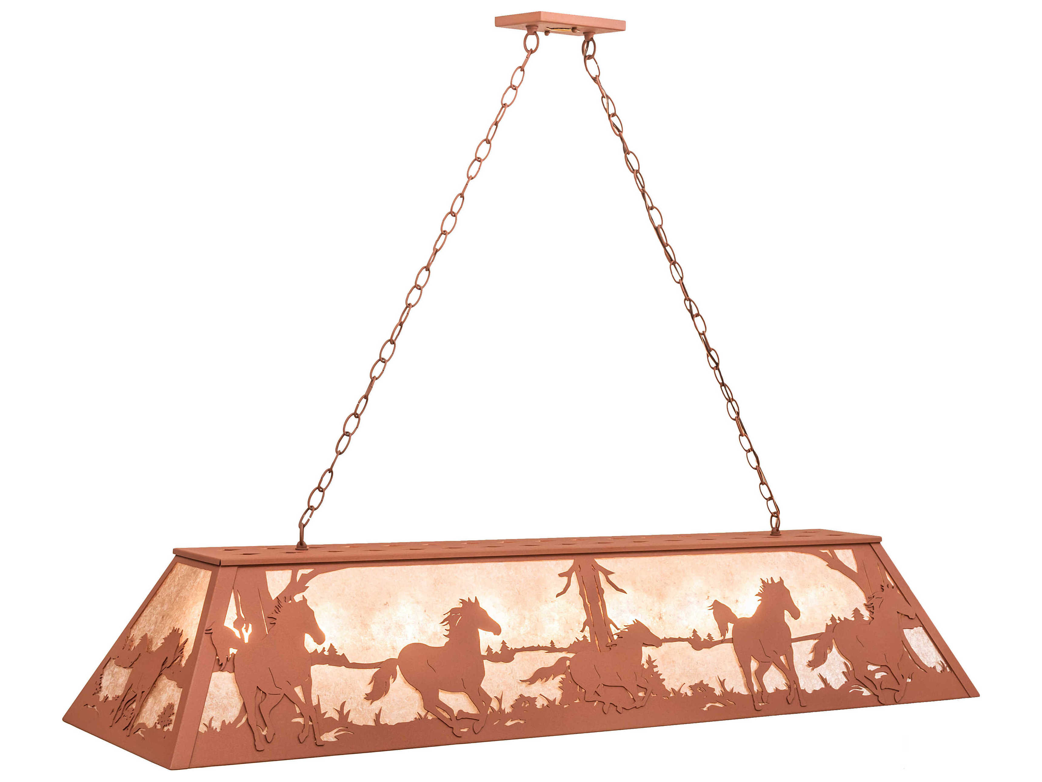 Meyda Rustic 9-Light Red Geometric Pendant