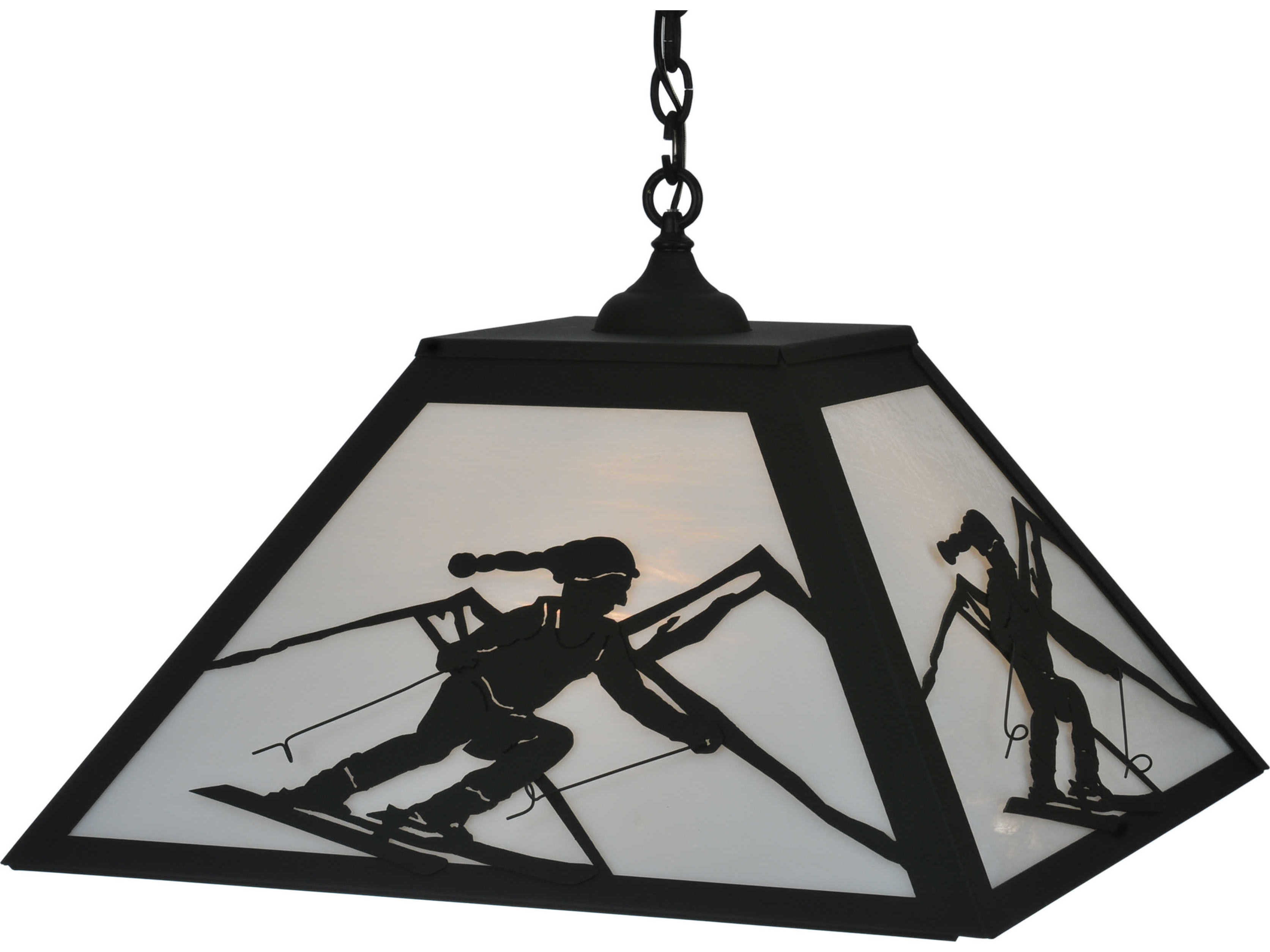 Meyda Rustic 3-Light Black Geometric Pendant