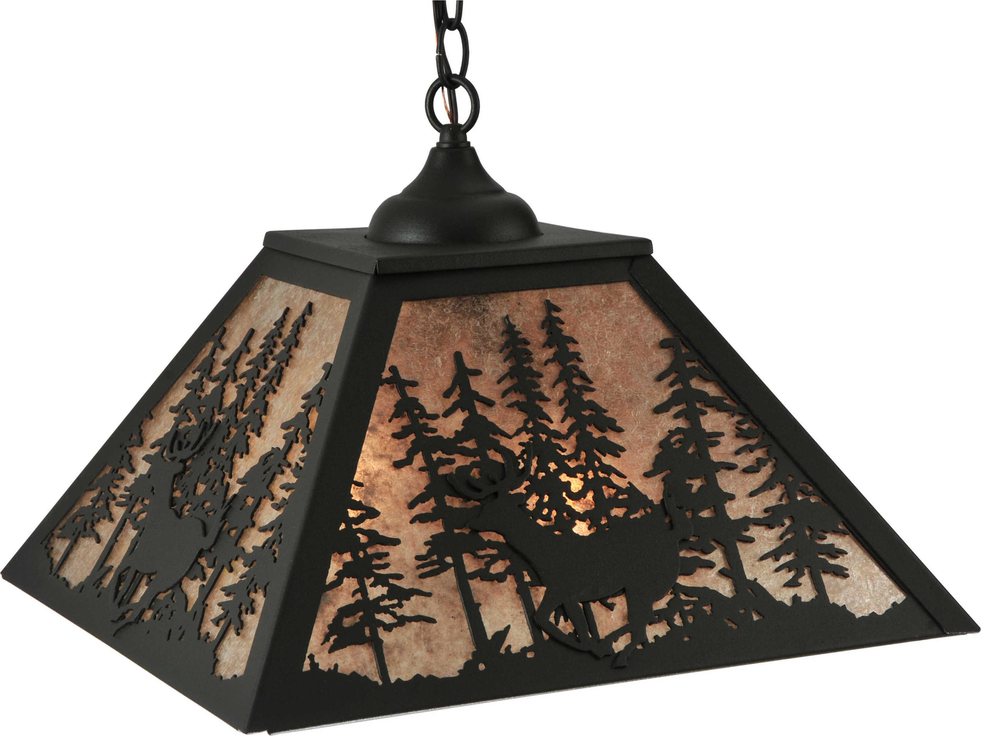 Meyda Rustic 2-Light Black Geometric Pendant