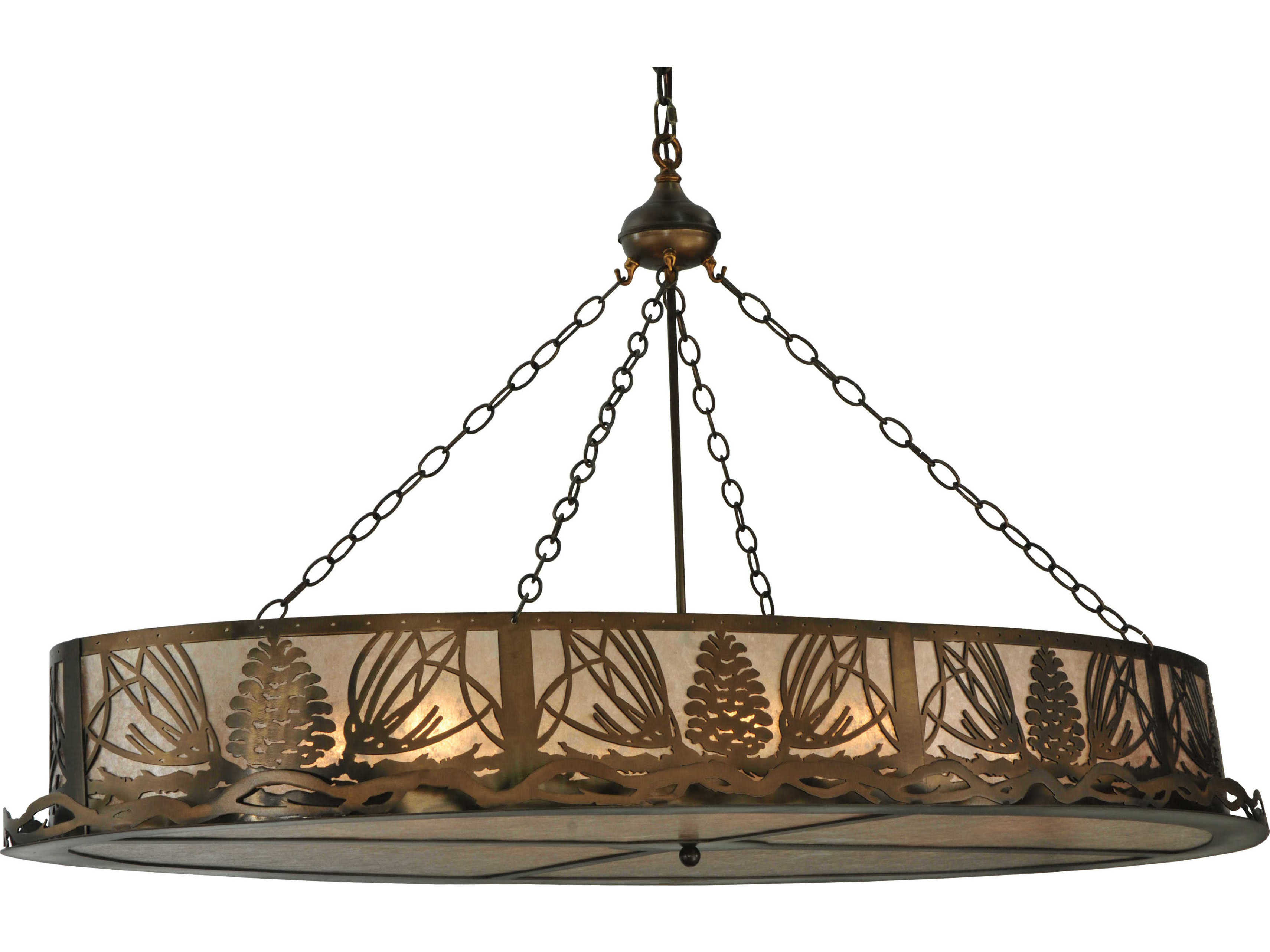 Meyda Mountain Pine 6-Light Copper Drum Pendant