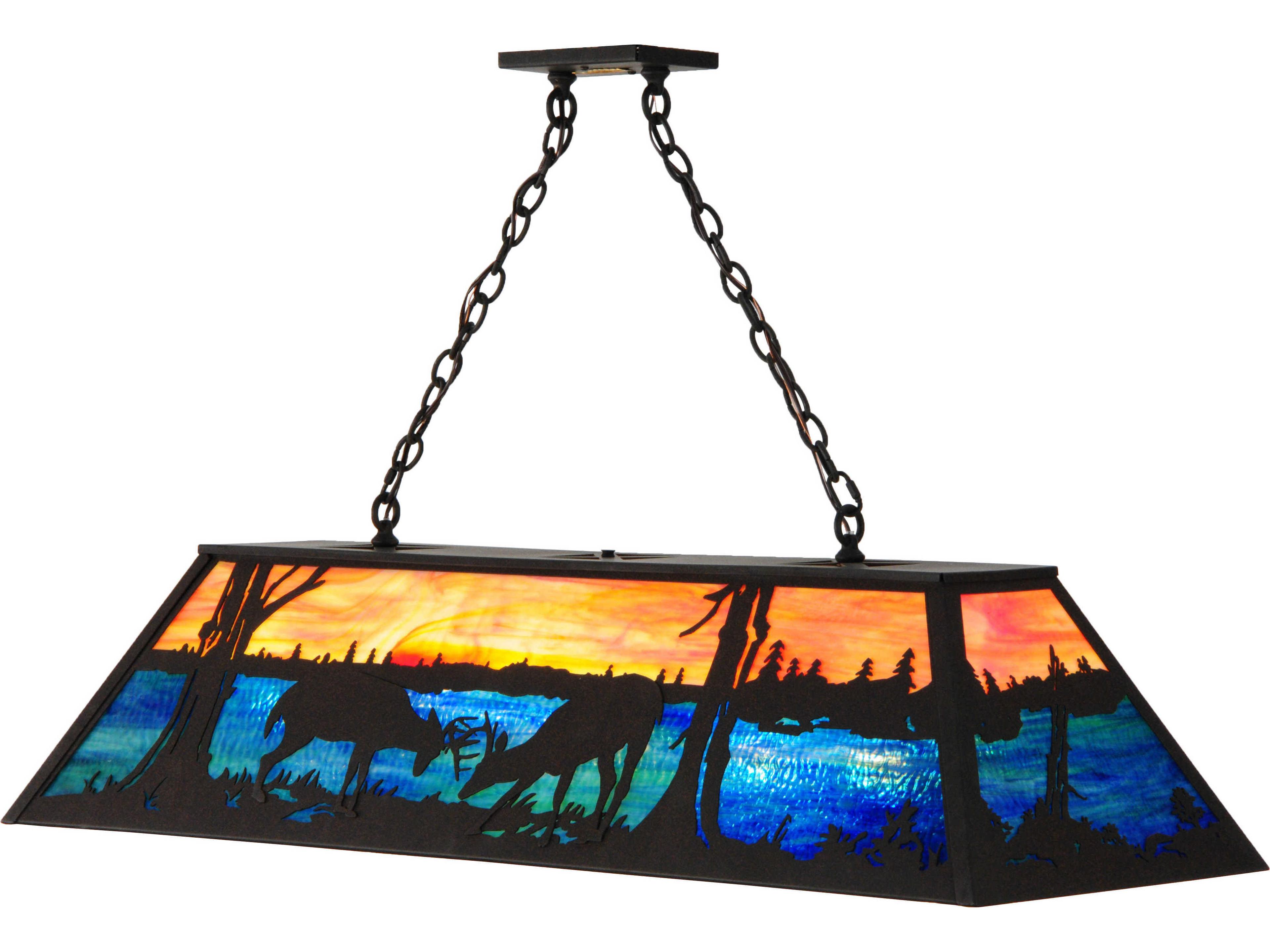 Meyda Rustic 9-Light Black Geometric Pendant