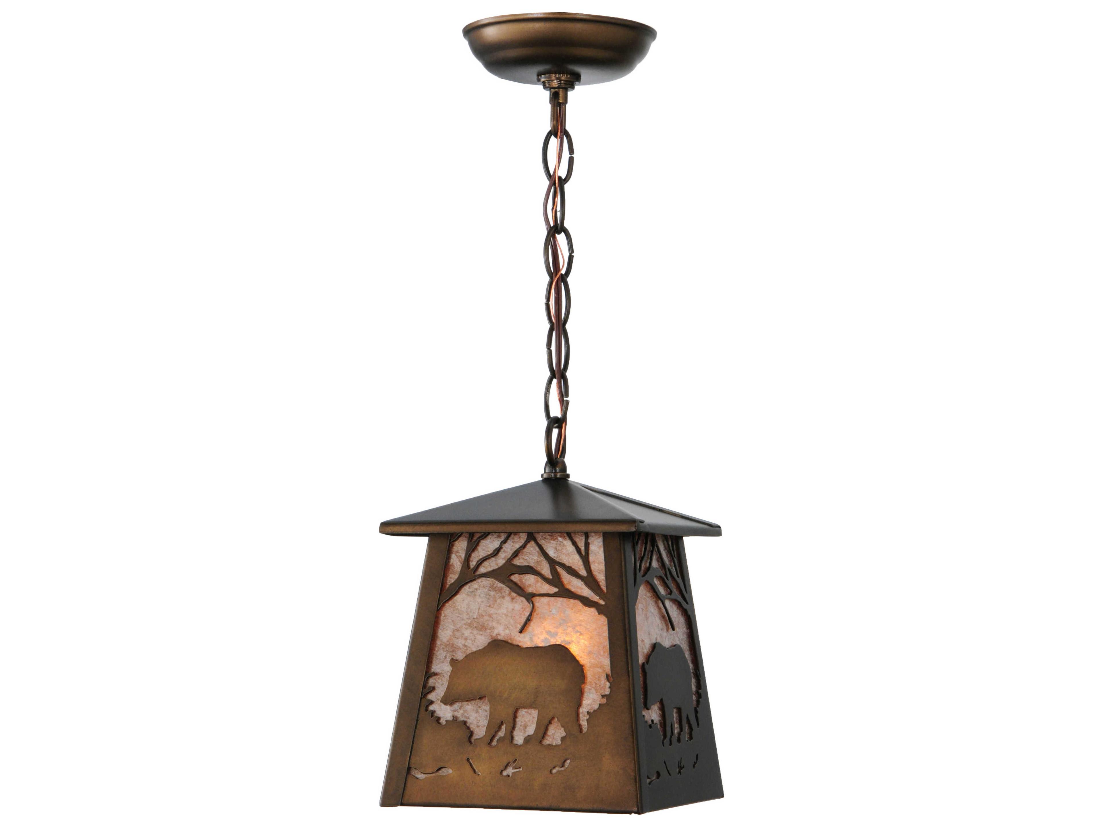 Meyda Bear At Dawn 1-Light Copper Lantern Pendant