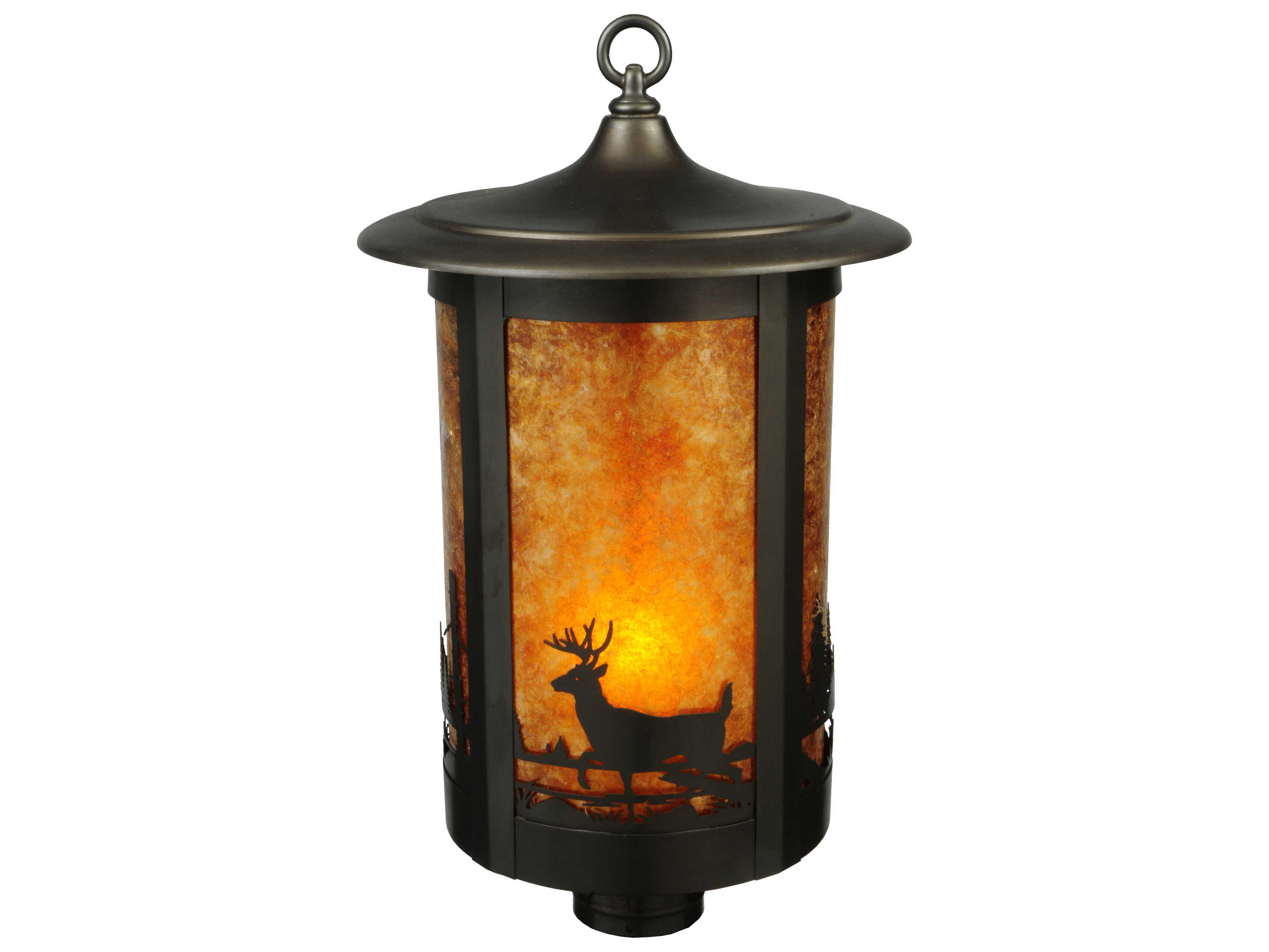 Meyda Fulton Deer Creek Amb Mica Craftsman Outdoor Post Mount Light