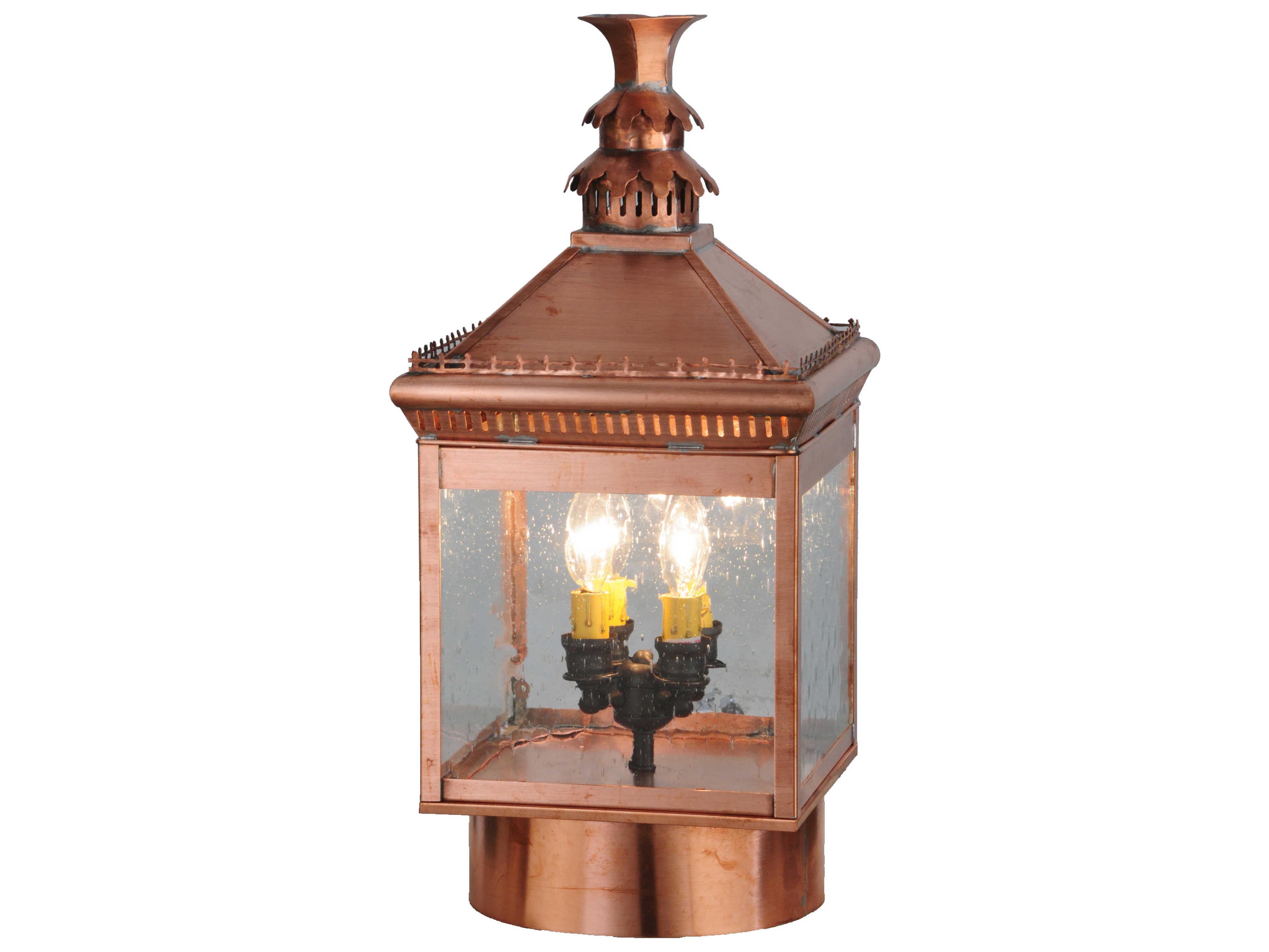Meyda Locke Solid Copper 4 - Light Outdoor Post Mount Light
