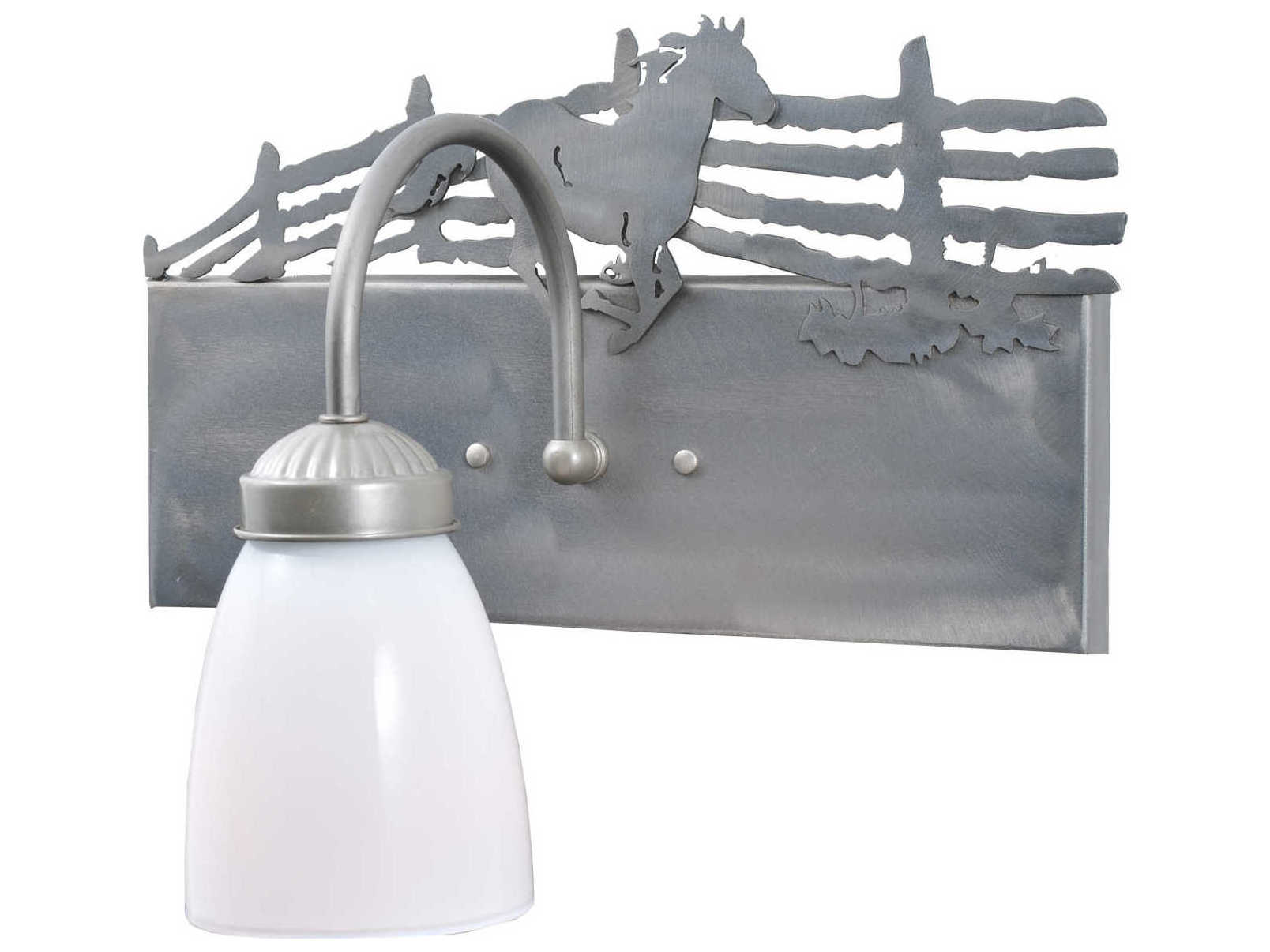 Meyda Rustic 1-Light Steel Glass Vanity Light