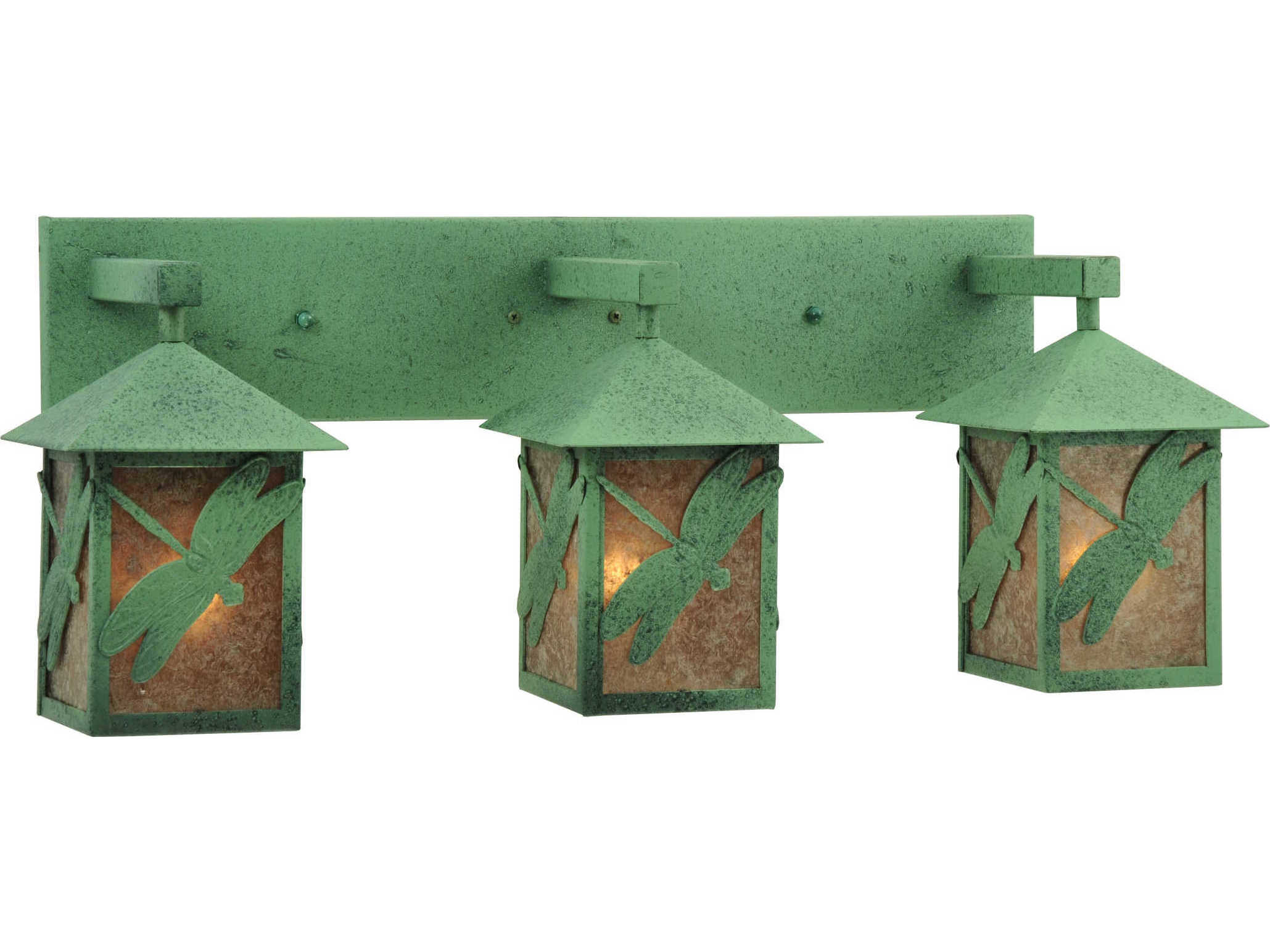 Meyda Rustic 3-Light Green Vanity Light