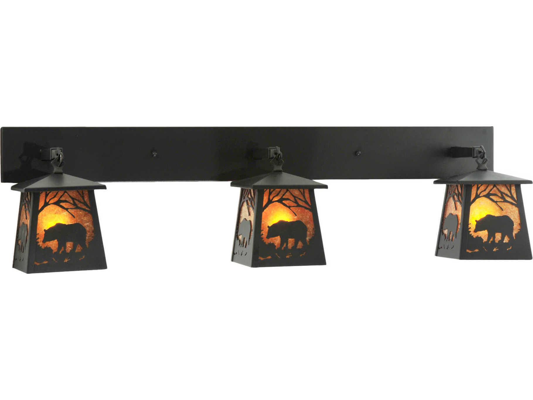 Meyda Bear At Dawn 3-Light Black Wall Sconce