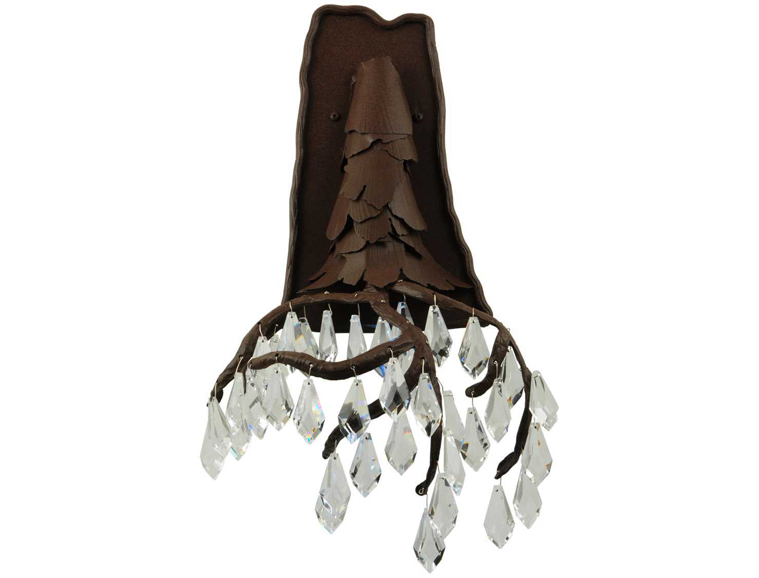 Meyda Rustic 1-Light Brown Crystal LED Wall Sconce