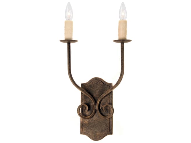 Meyda Samuel 2-Light Antiquity Brown Wall Sconce