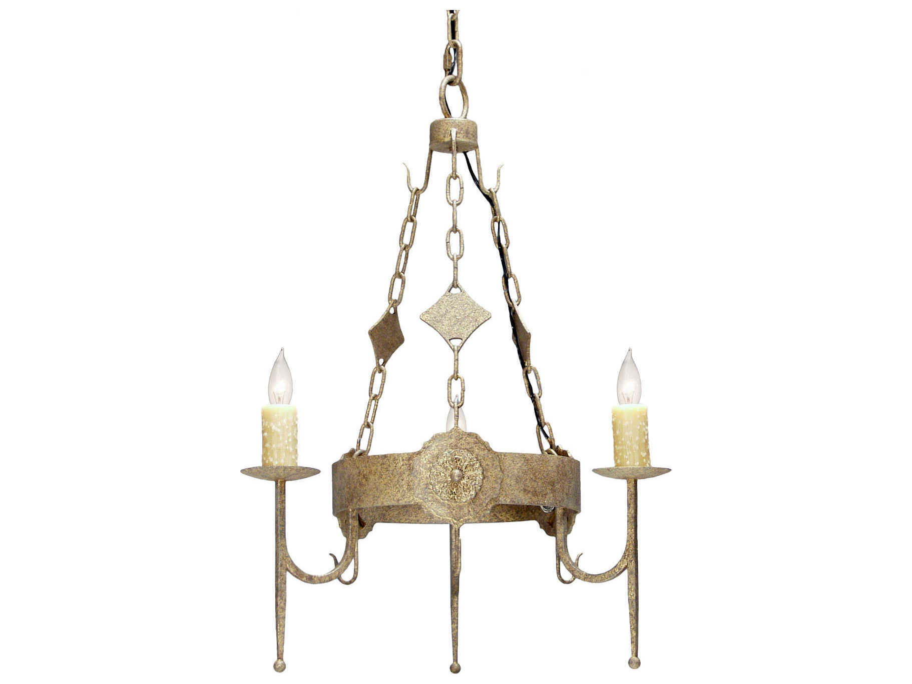 Meyda San Marino 3-Light Corinth Gold Candelabra Chandelier