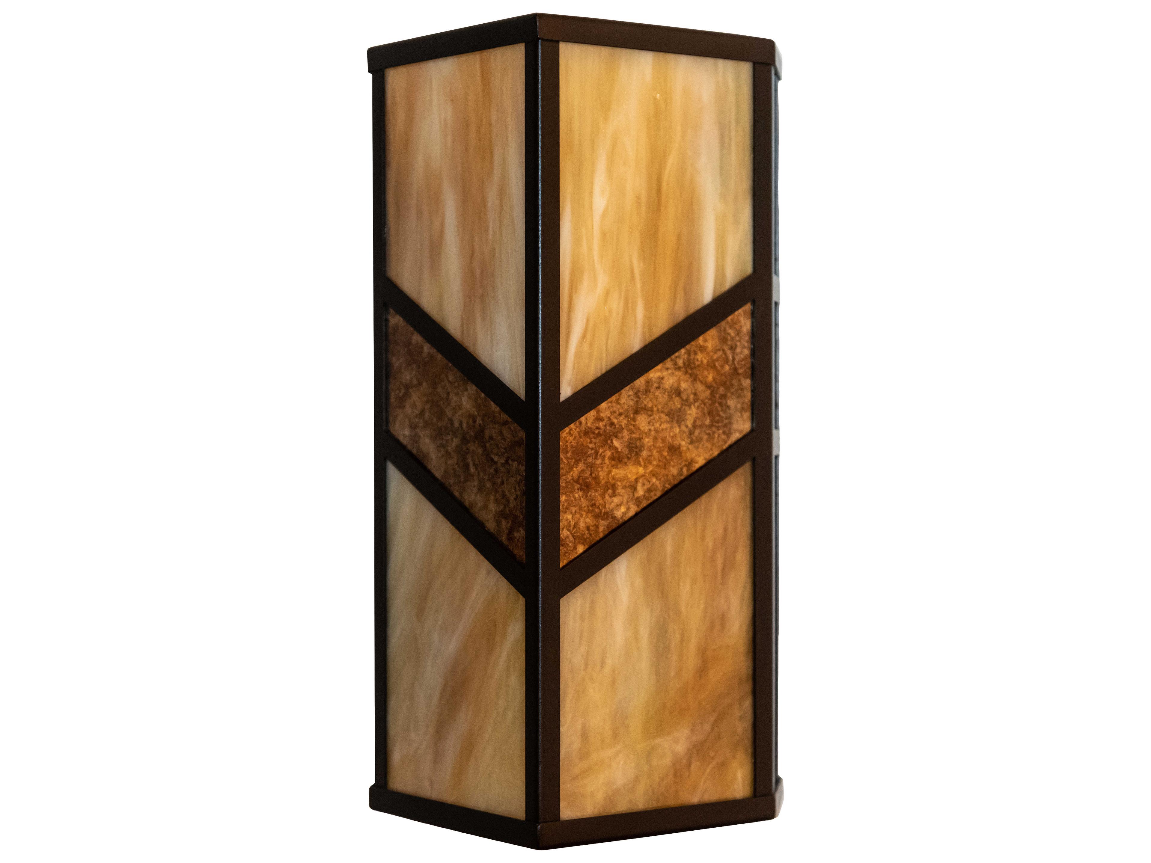 Meyda Santa Fe 2-Light Bronze Glass Wall Sconce