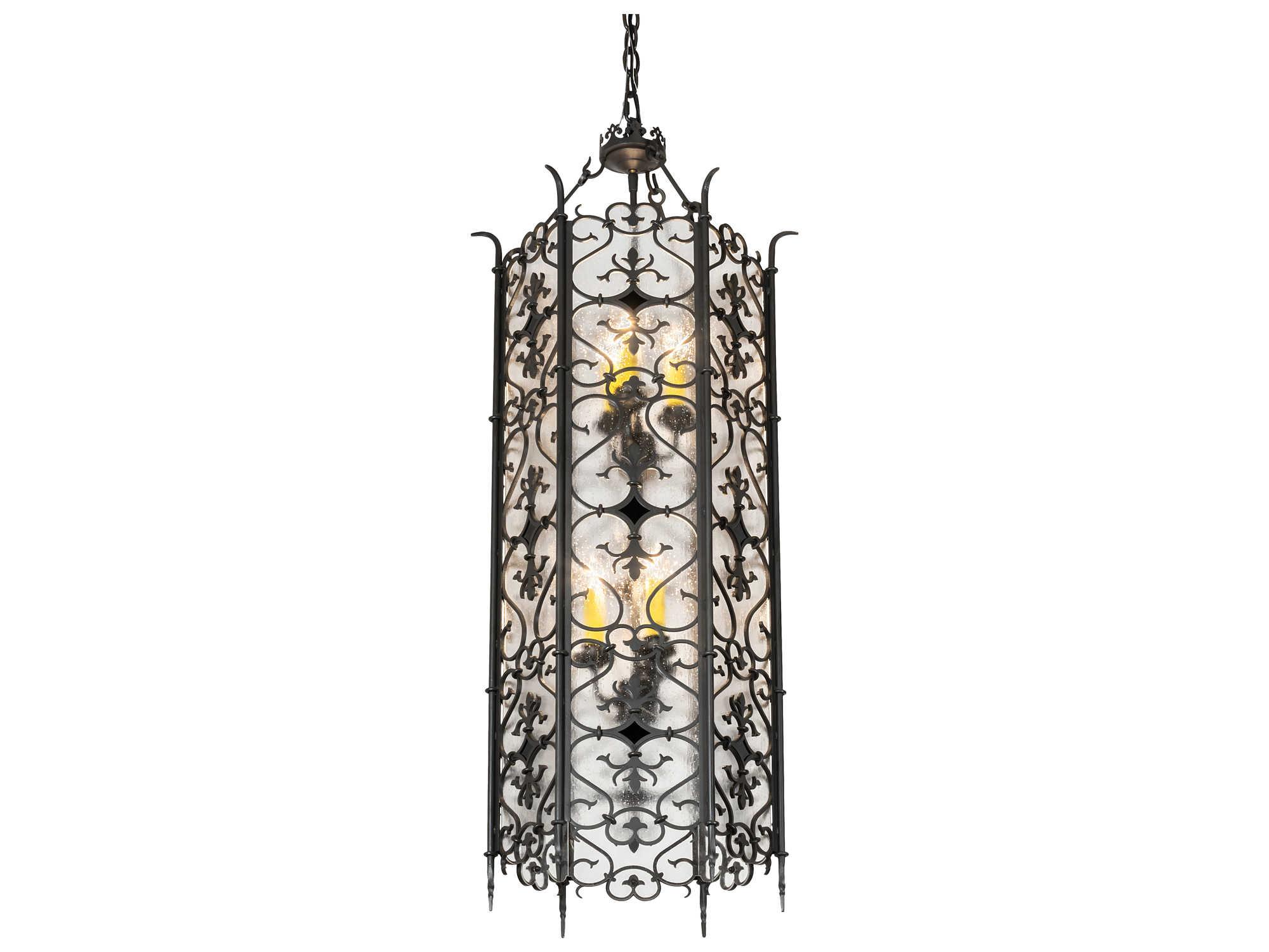 Meyda Saskia 6-Light Custom Black Cylinder Chandelier