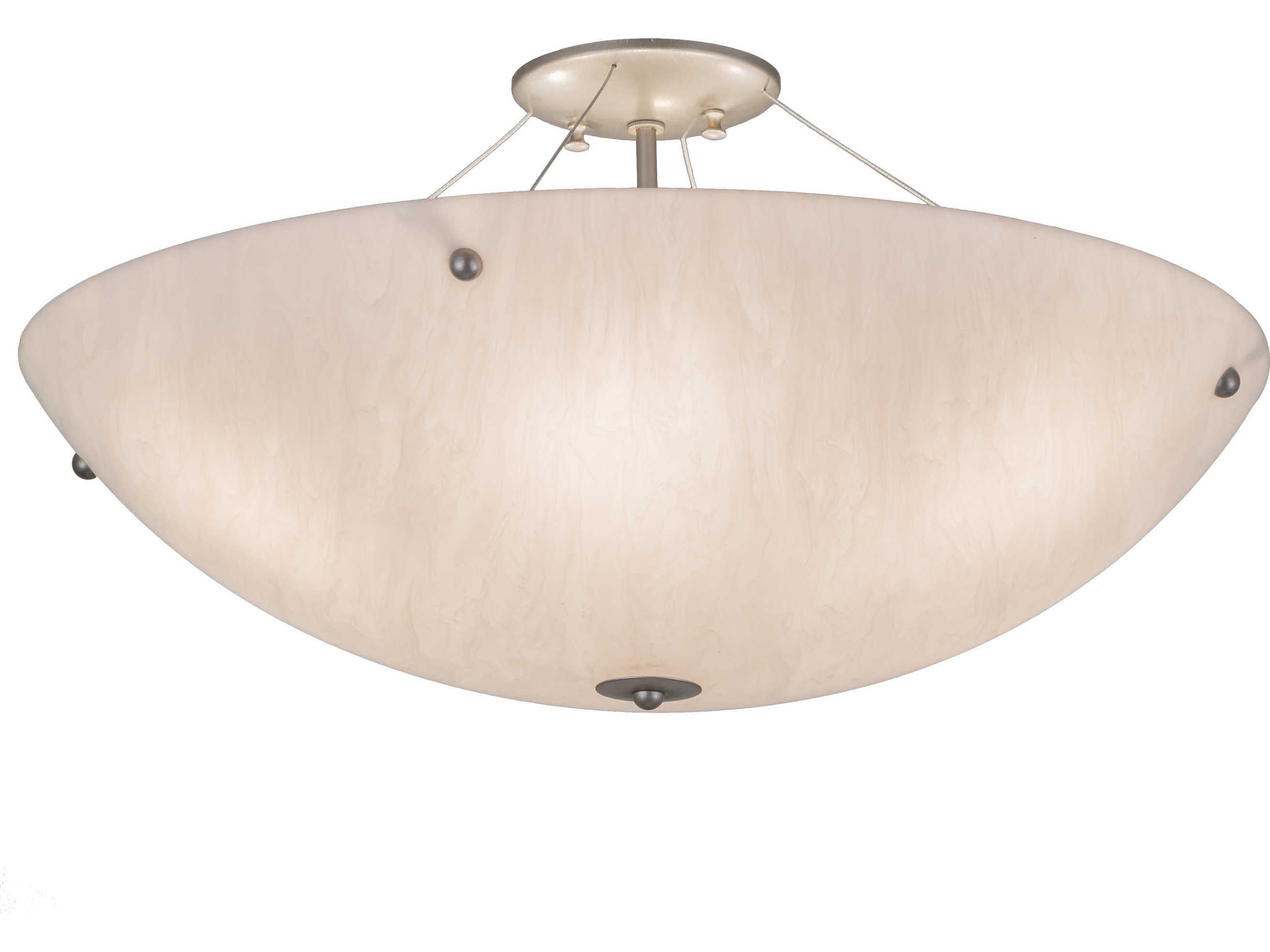 Meyda Cypola 6-Light Nickel Glass Bowl Semi Flush Mount
