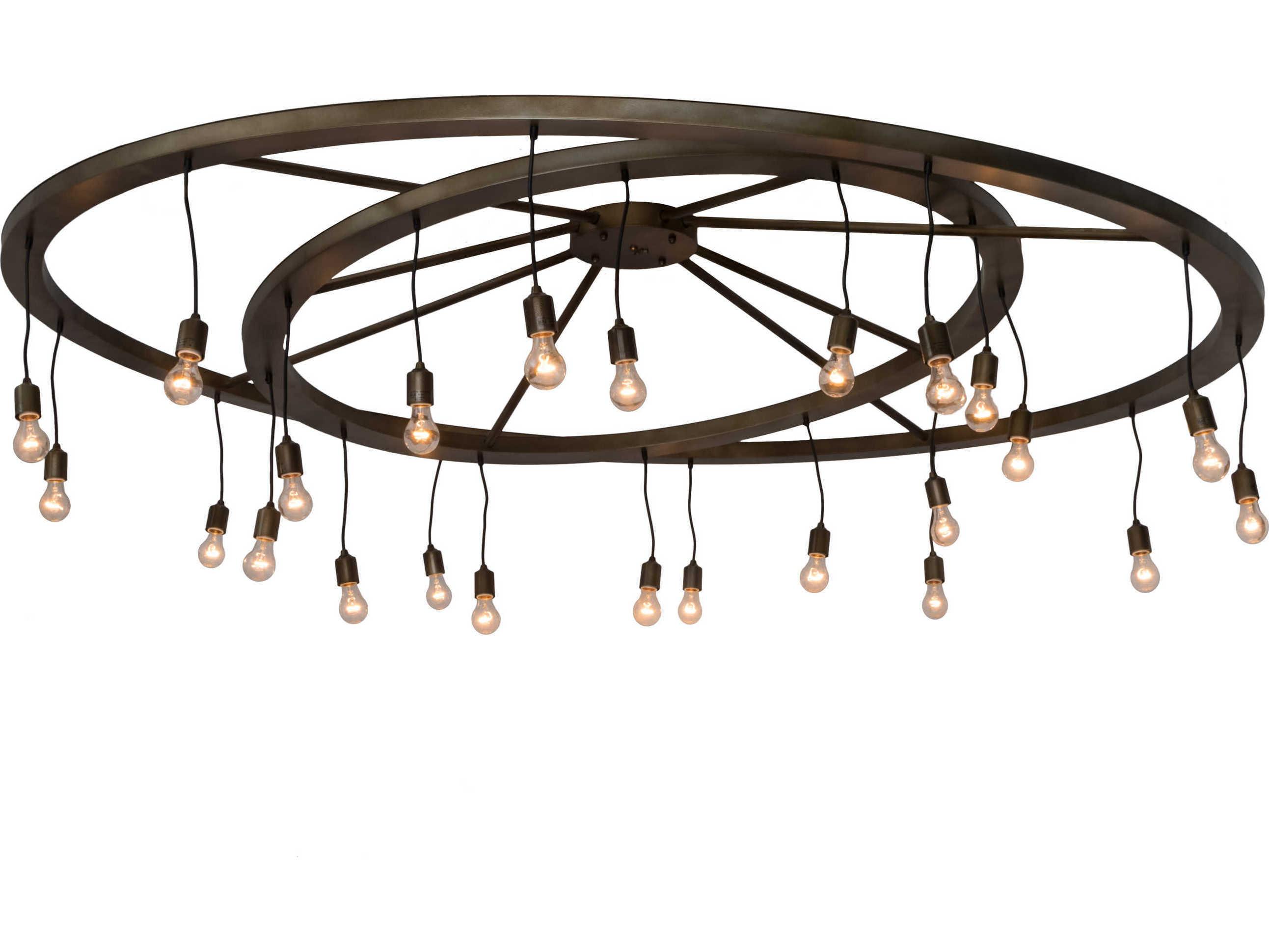 Meyda 24-Light Brown Glass Semi Flush Mount