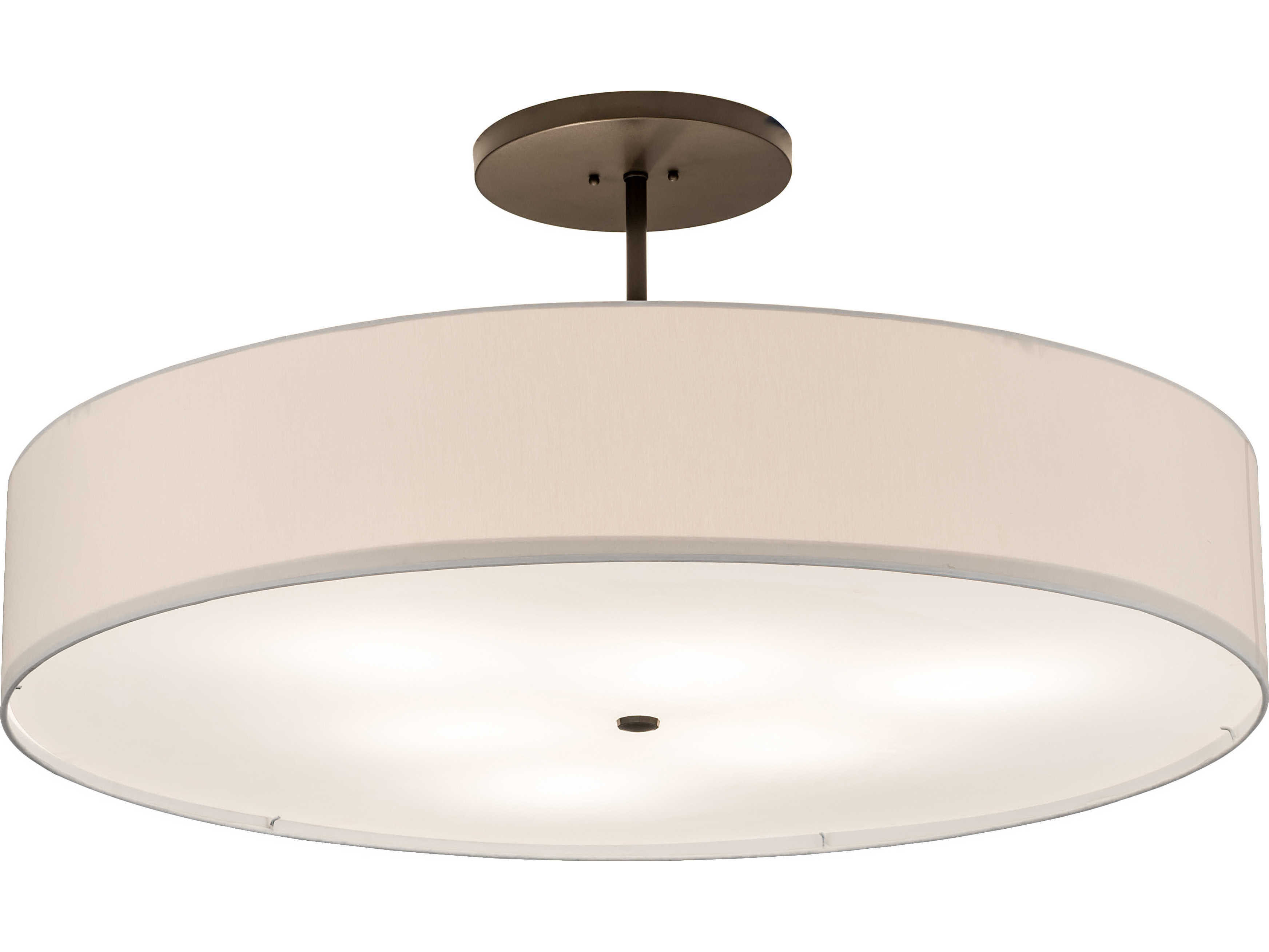 Meyda Cilindro 6-Light Bronze Glass Drum Semi Flush Mount