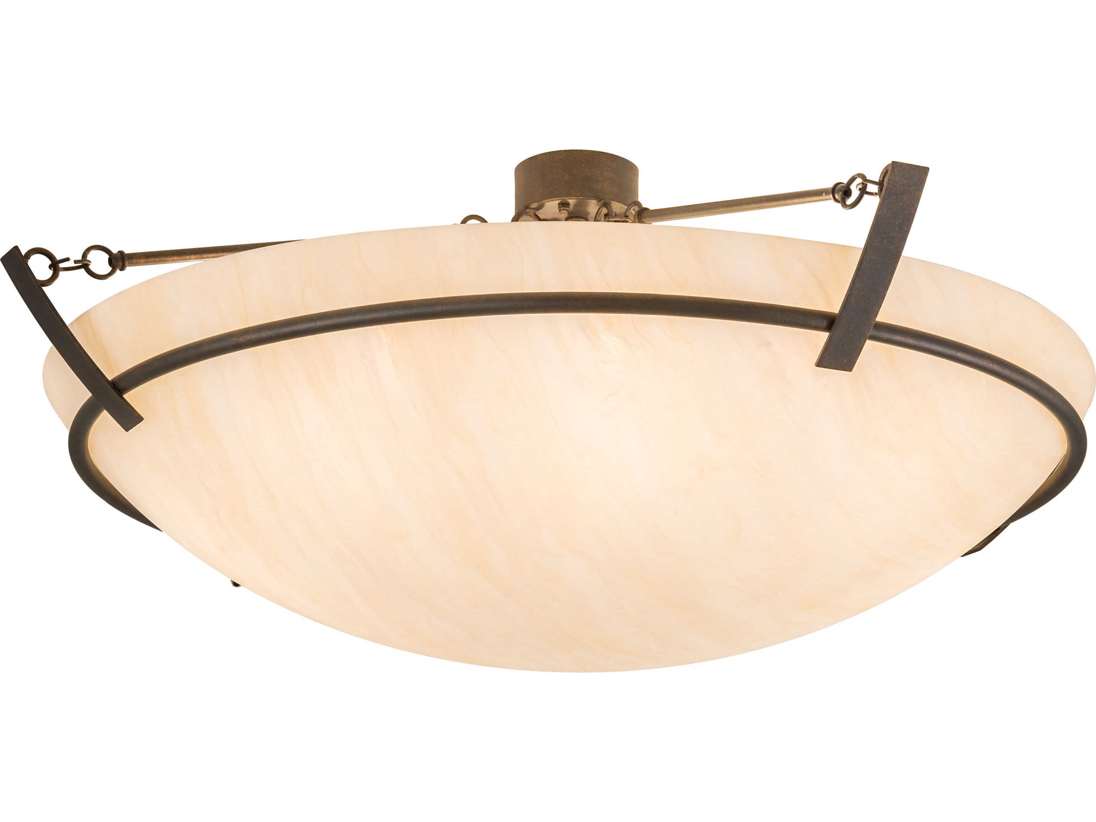 Meyda Covina 8-Light Brown Glass Bowl Semi Flush Mount