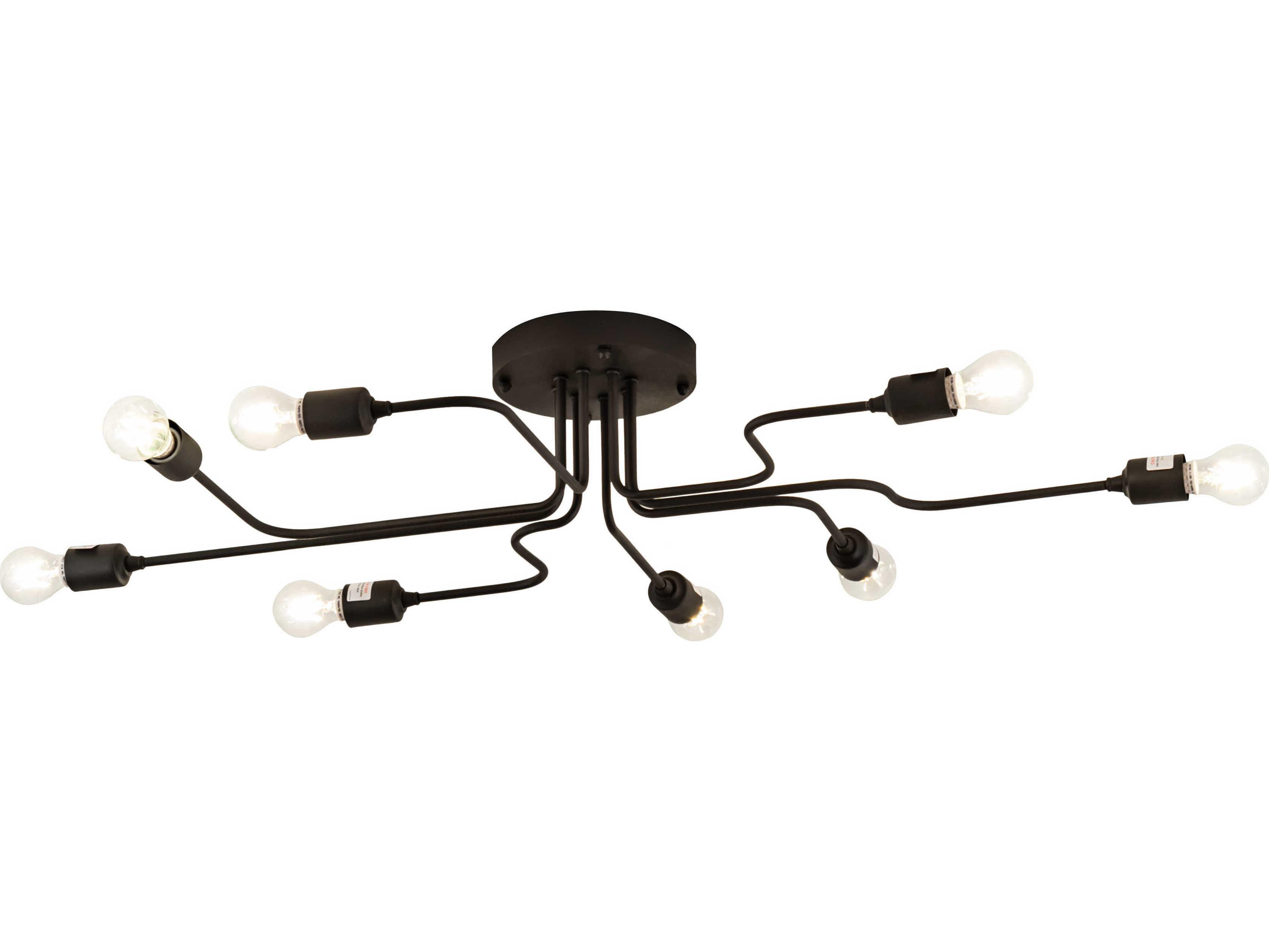 Meyda Alva 8-Light Black LED Semi Flush Mount