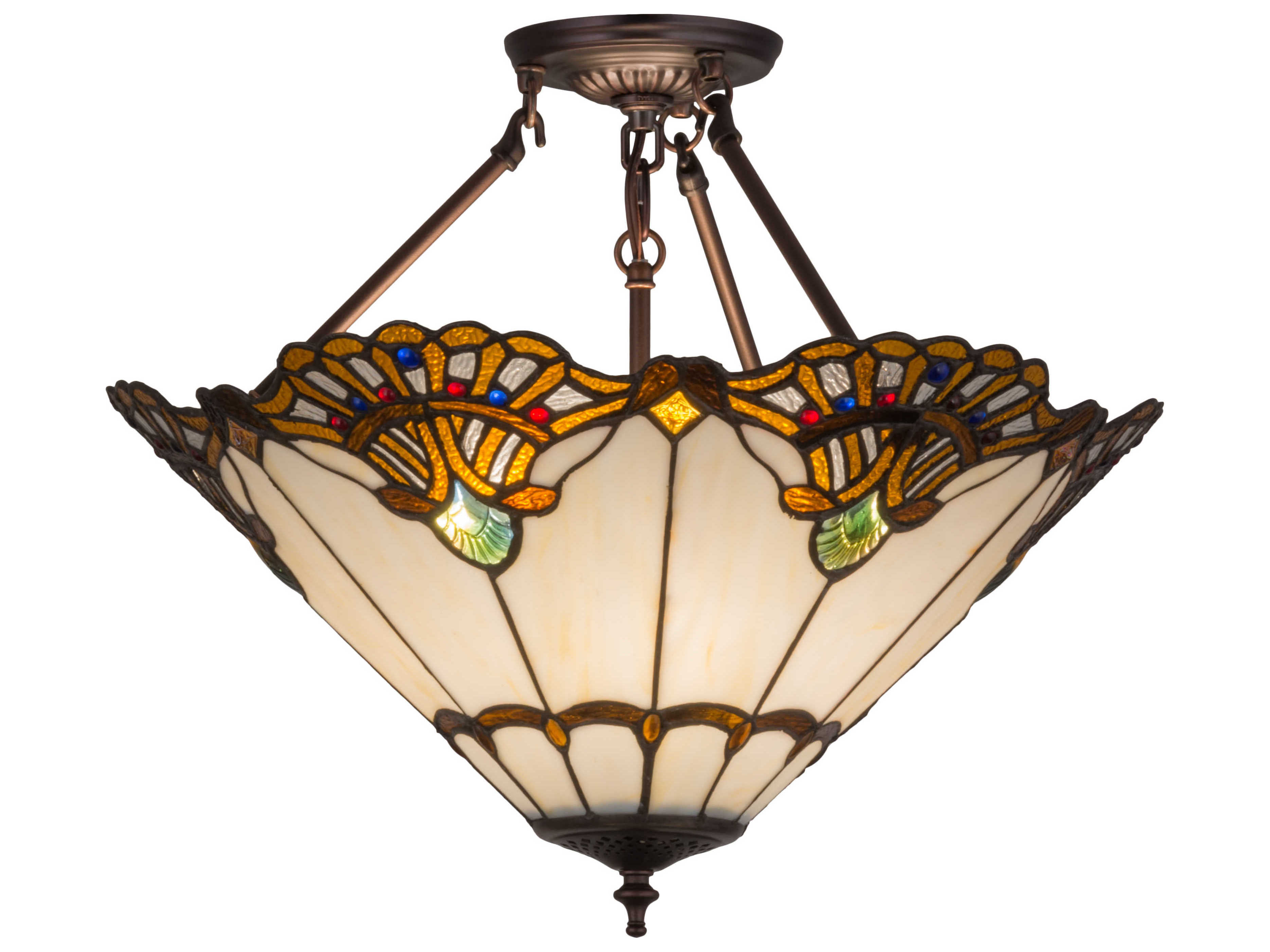 Meyda Shell With Jewels 3-Light Bronze Pendant