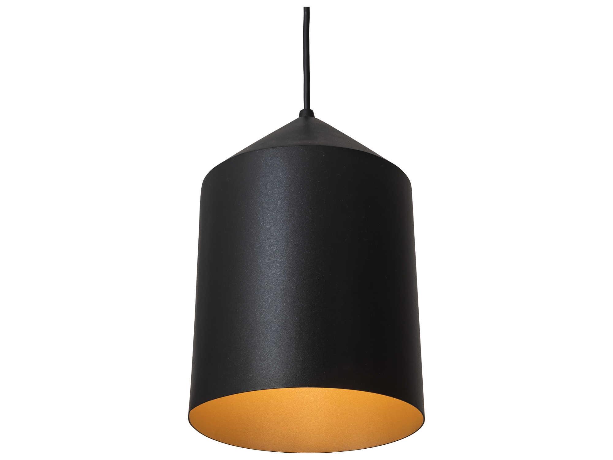 Meyda Silo 1-Light Black Drum Mini Pendant