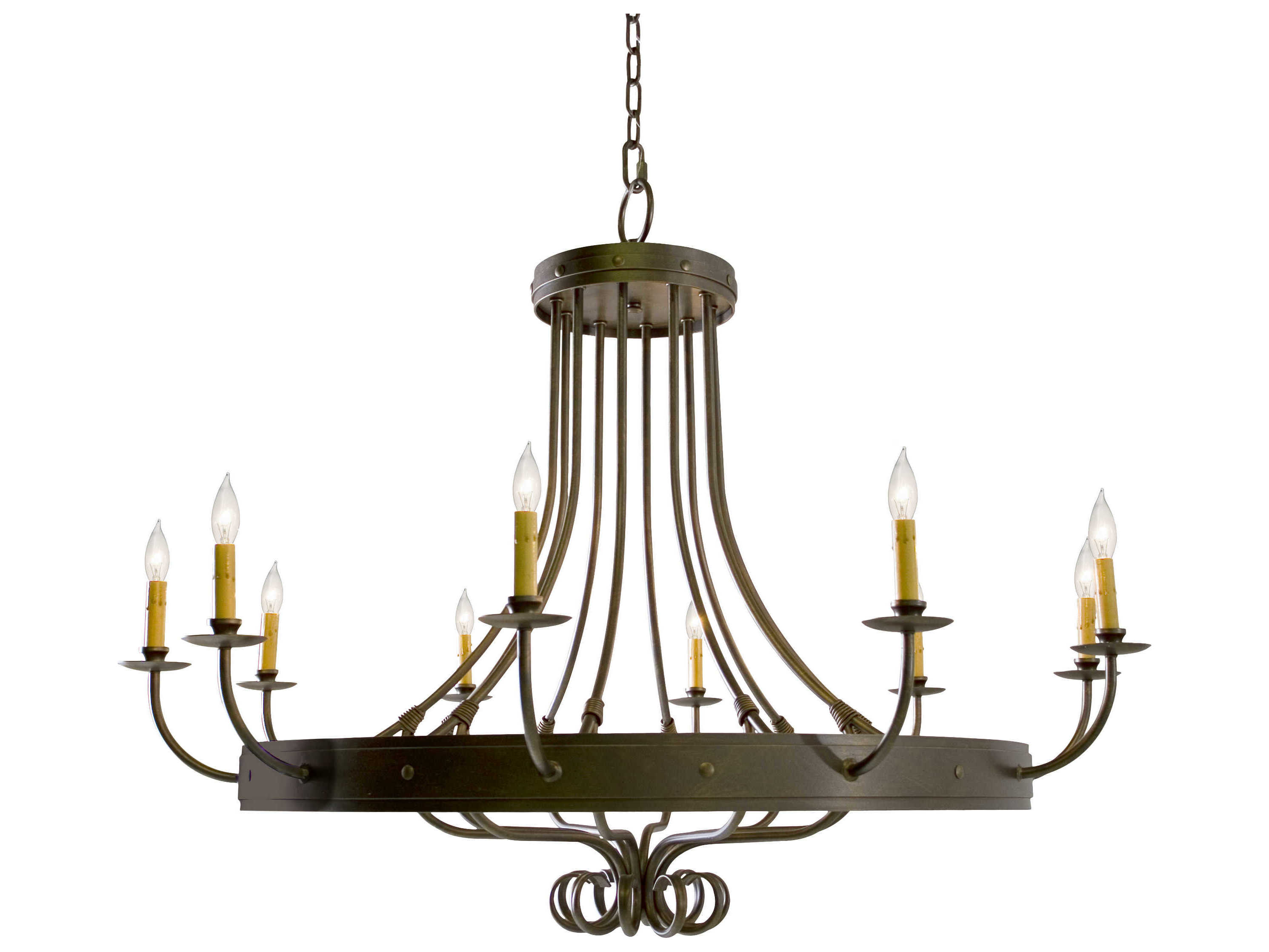 Meyda Silvana 10-Light French Bronze Candelabra Chandelier