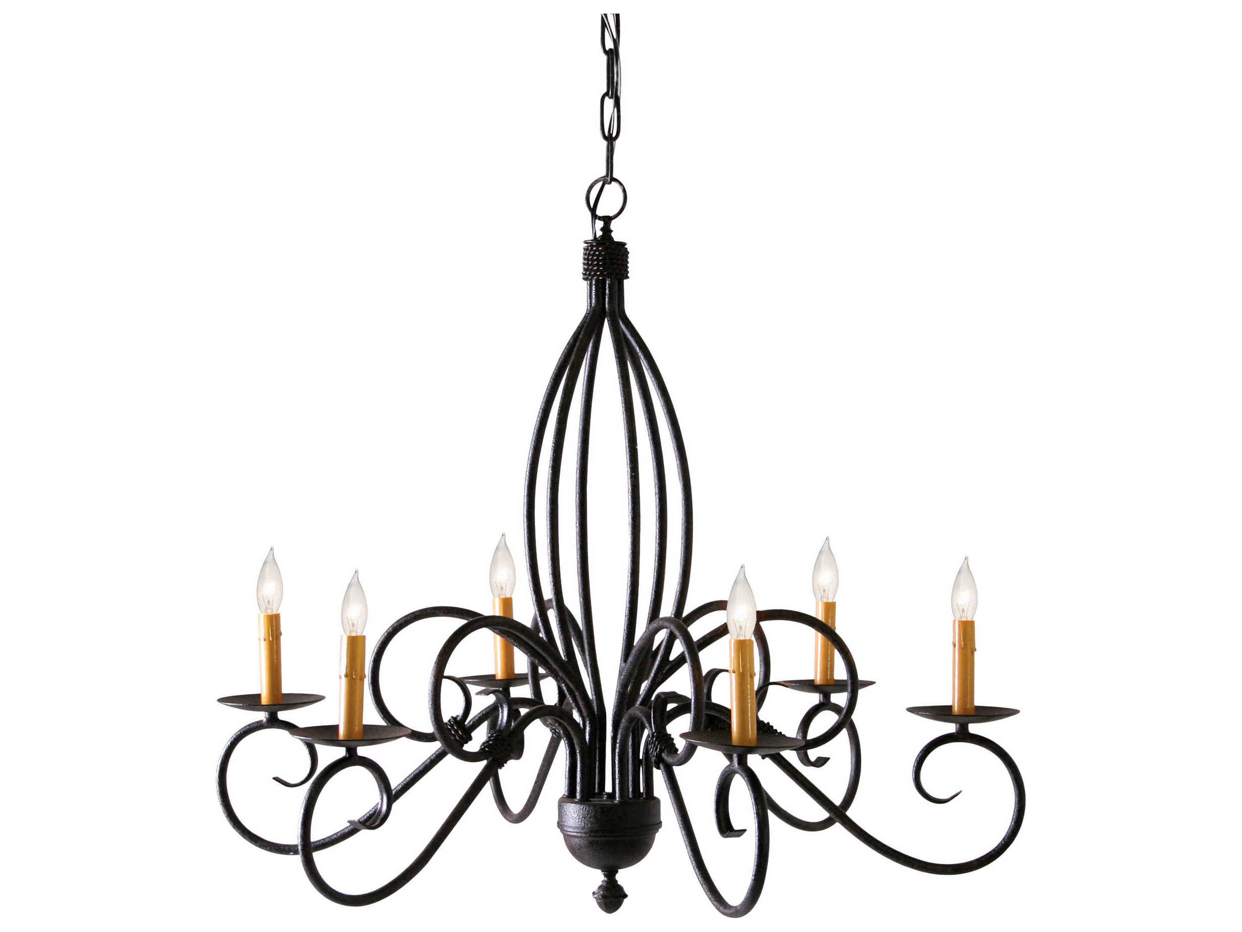 Meyda Squire 6-Light Warm Chestnut Hue Brown Candelabra Chandelier