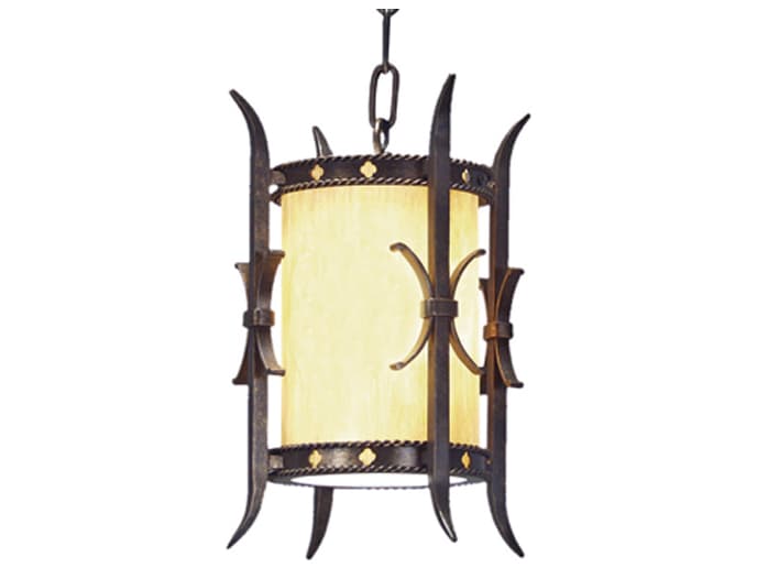 Meyda Stanza 1-Light Gilded Tobacco Brown Cylinder Mini Pendant