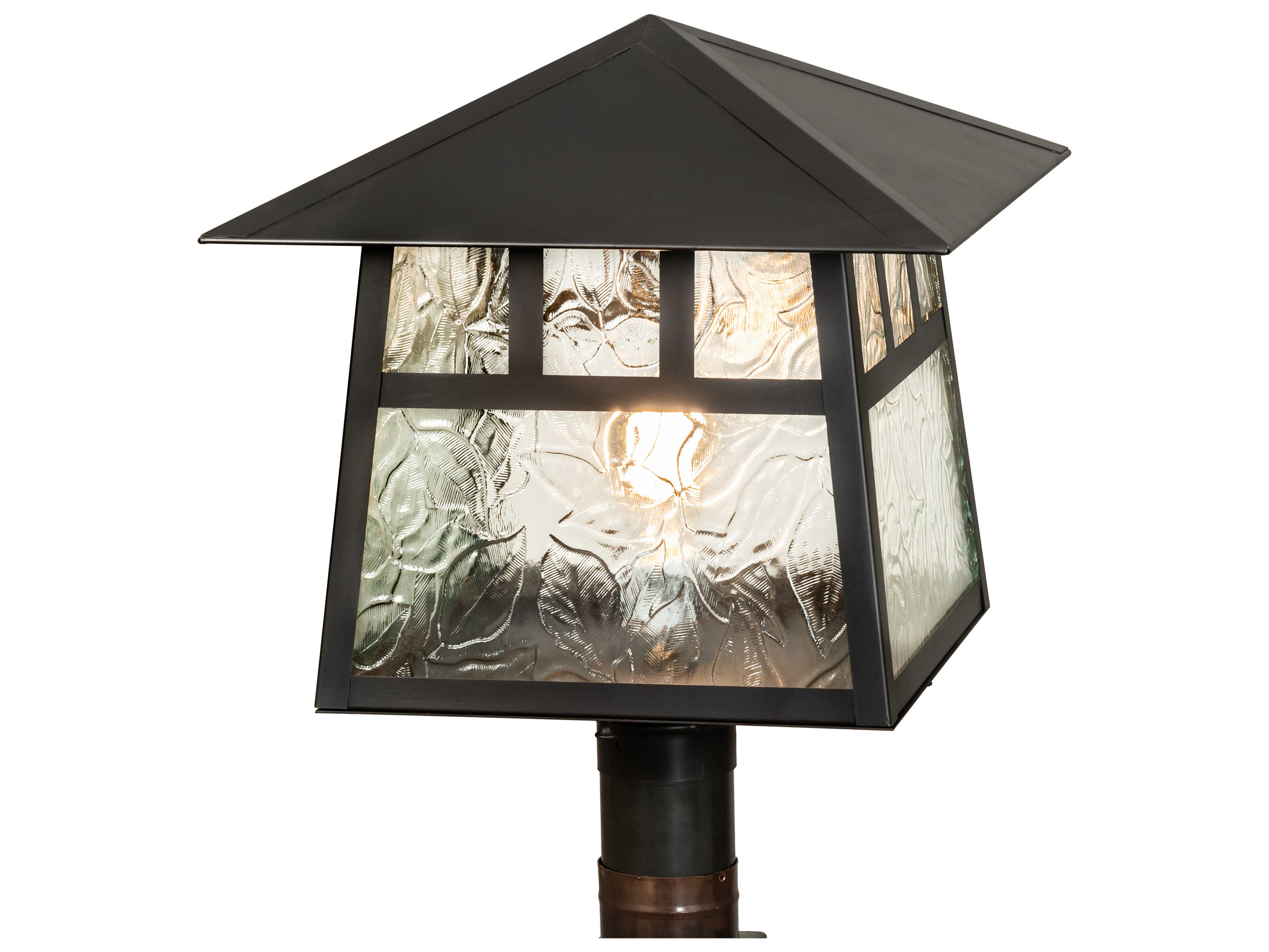 Meyda Stillwater Double Bar Mission 1 - Light Glass Outdoor Post Light