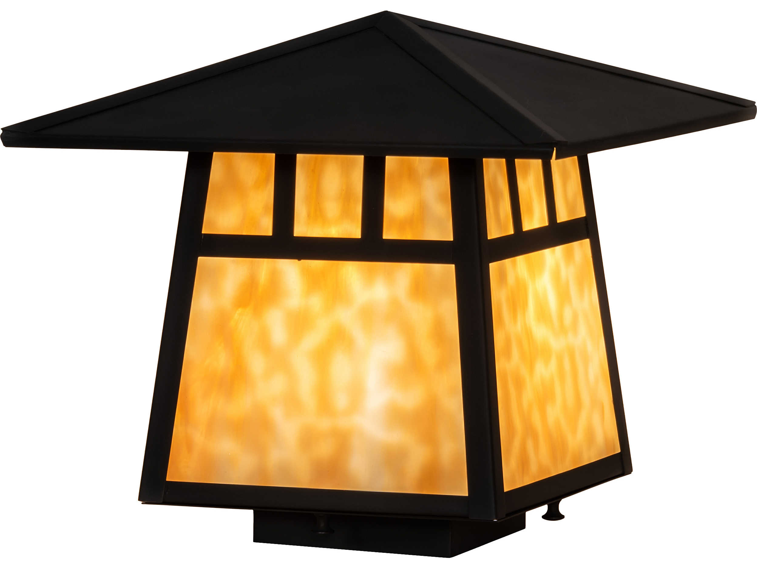 Meyda Stillwater Double Bar Mission 1 - Light Glass Outdoor Post Light