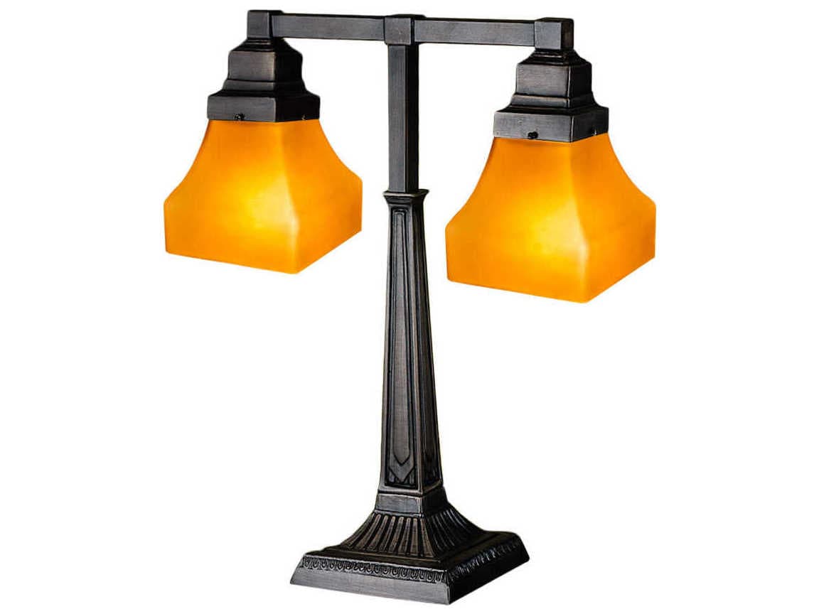 Meyda Bungalow Glass Bronze Table Lamp