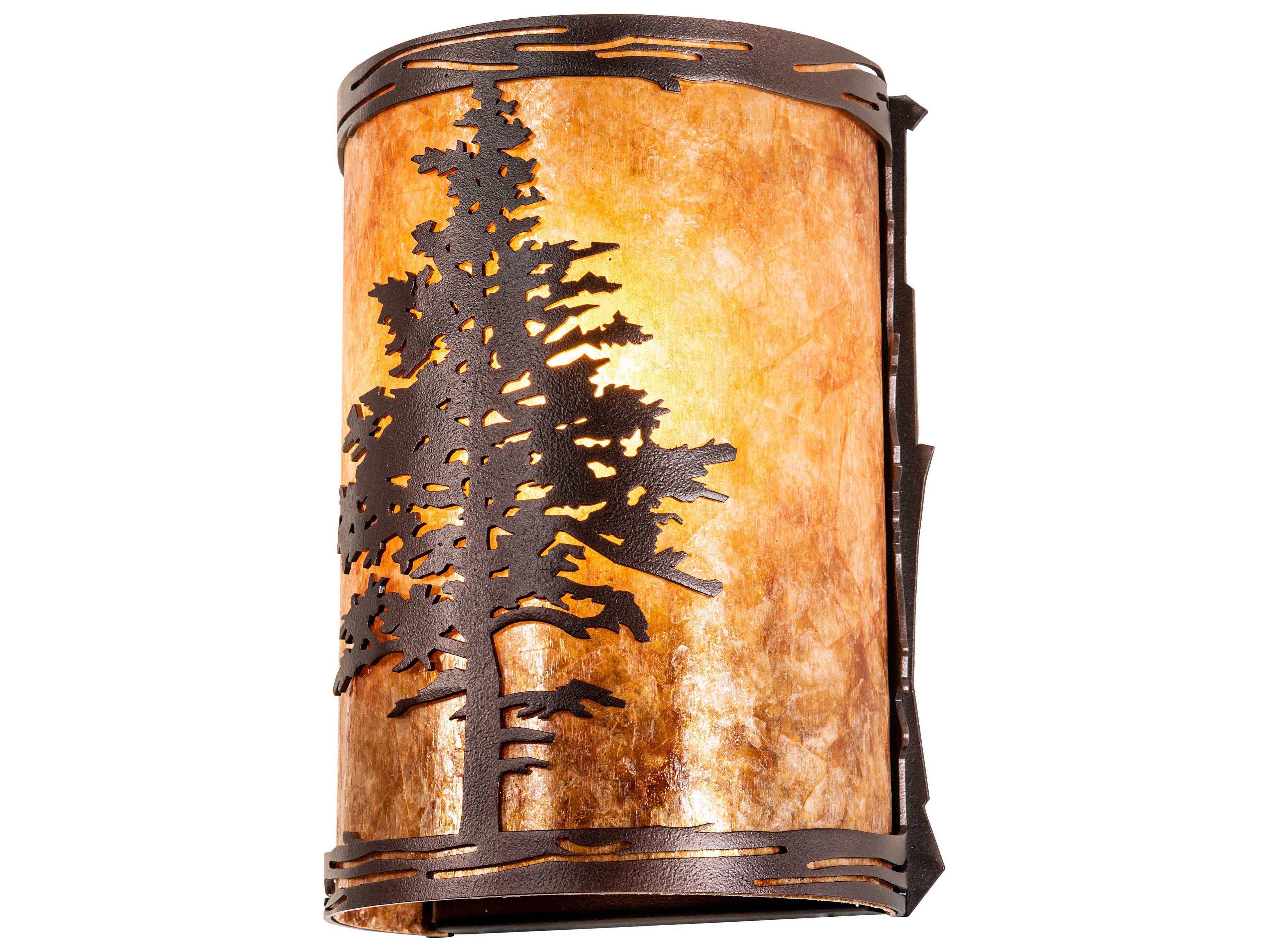 Meyda Tamarack 1-Light Mahogany Bronze Brown Wall Sconce