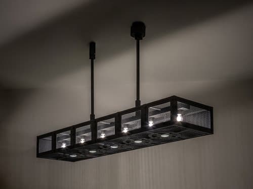 Meyda Telluride Magic 6 5-Light Black Linear Island Pendant