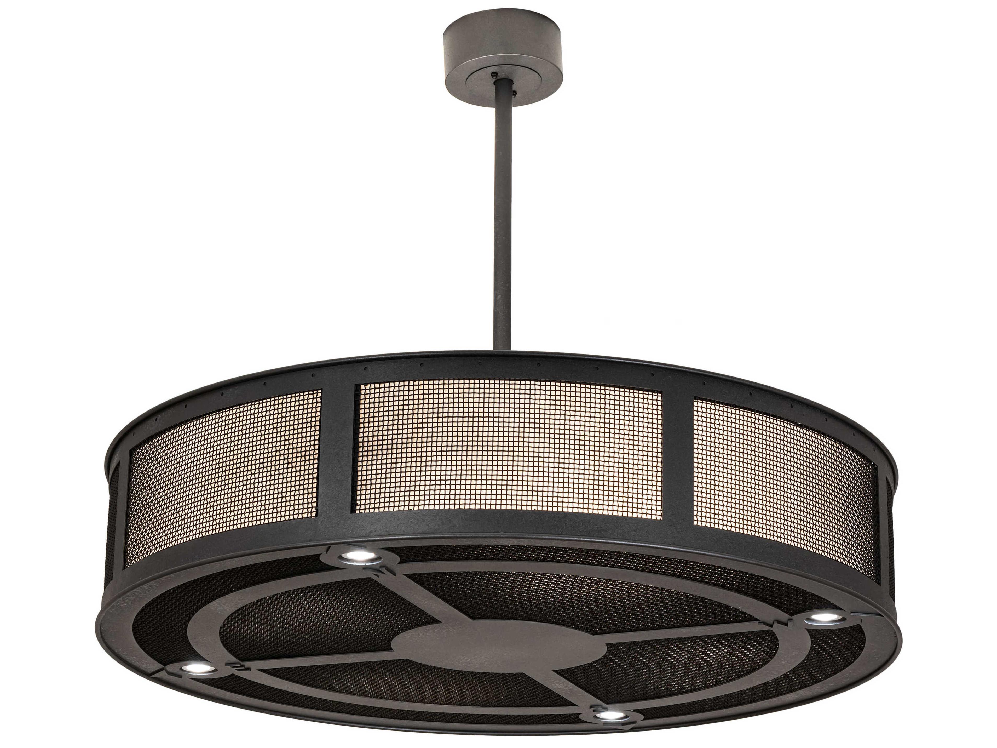 Meyda Telluride Magic 8 8-Light Black Beige White Grey Off Drum Pendant