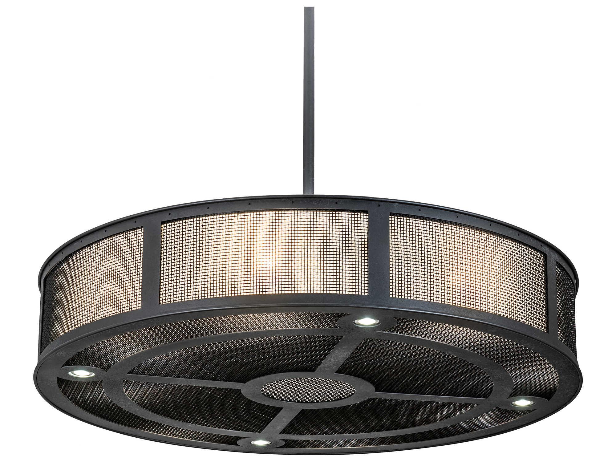 Meyda Telluride Magic 12-Light Black Drum Pendant