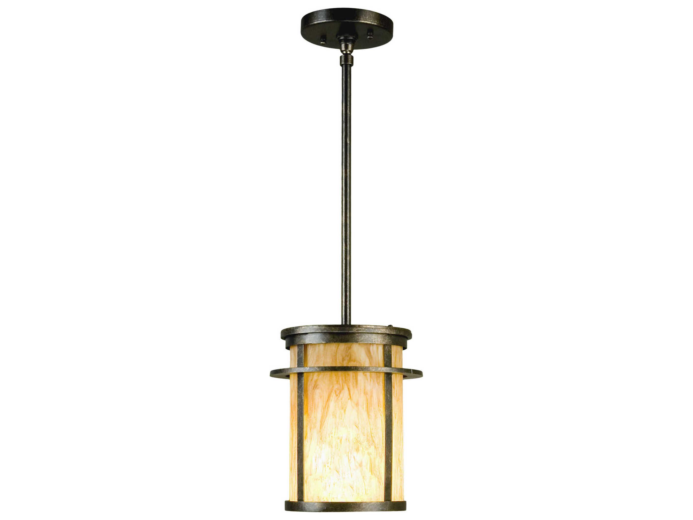 Meyda Theron 1-Light Amber Brown Cylinder Mini Pendant