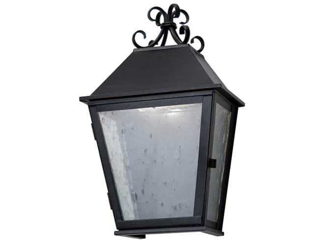 Meyda Tiamo 1-Light Solid Brass Black Glass Wall Sconce